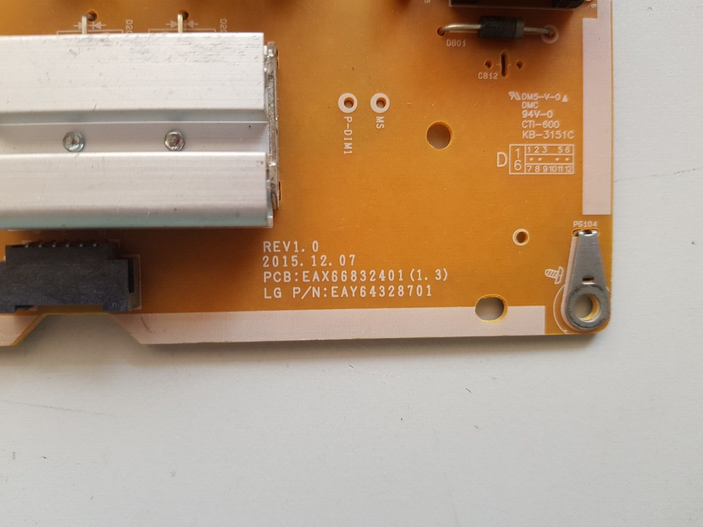 GENUINE LG 55LH5750 POWER SUPPLY BOARD EAY64328701 EAX66832401 1.3 LGP55B1-16CH1