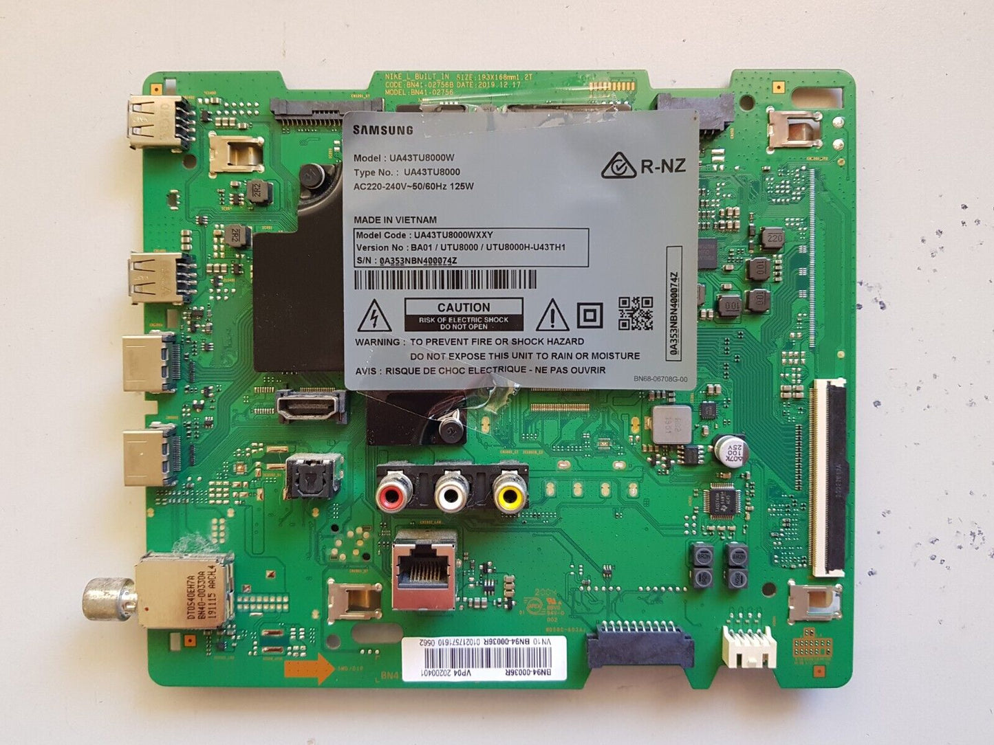 GENUINE SAMSUNG UA43TU8000WXXY (VER BA01) MAIN BOARD BN94-00036R