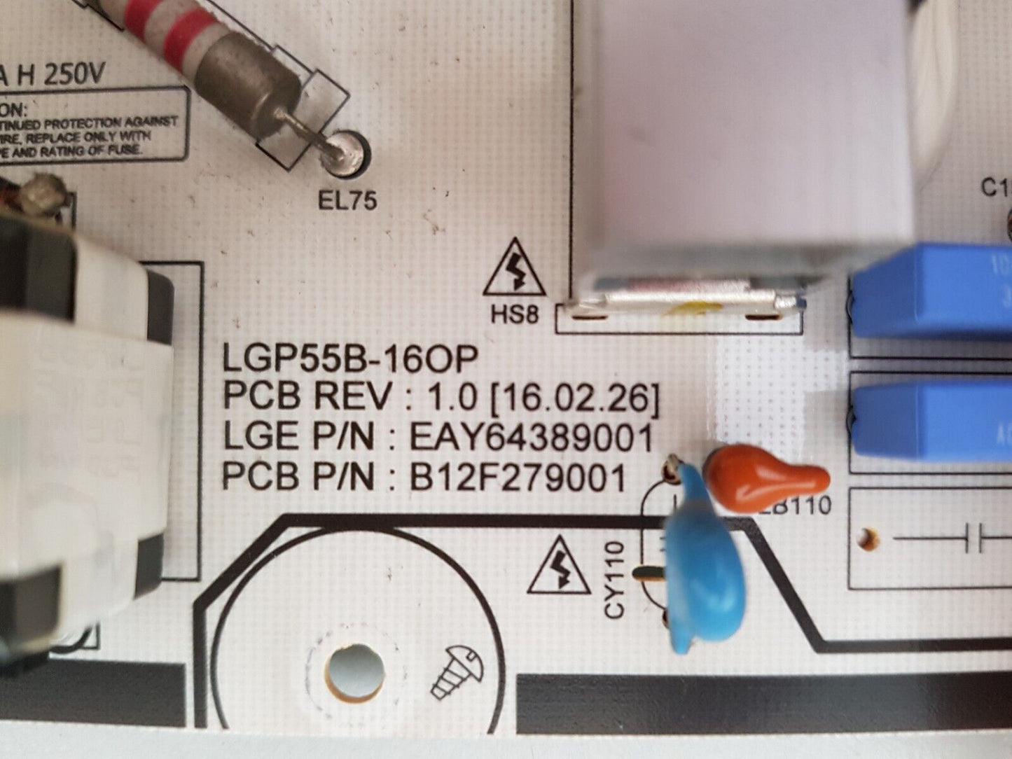 GENUINE LG OLED 55B6T POWER SUPPLY BOARD EAY64389001 LGP55B-16OP