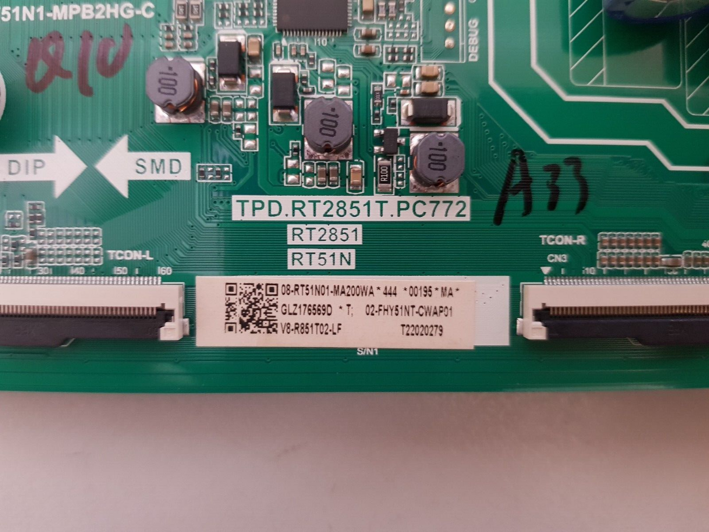 GENUINE TCL 55P615 MAIN BOARD 40-RT51N1-MPB2HG-C TPD.RT2851T.PC772 RT2851 RT51N
