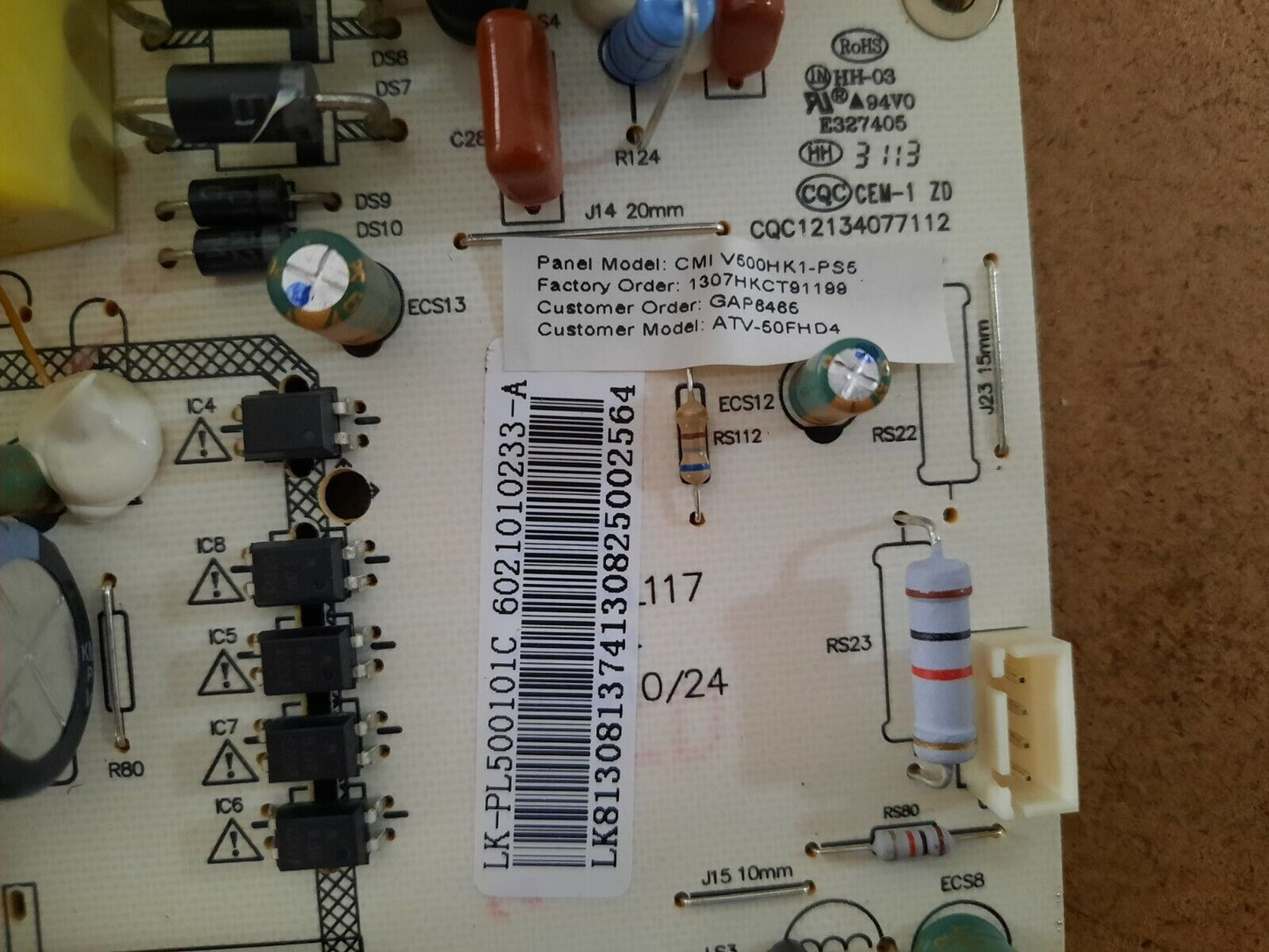 GENUINE BAUHN ATV50-FHD4 Power Supply Board - LK-PL500101C