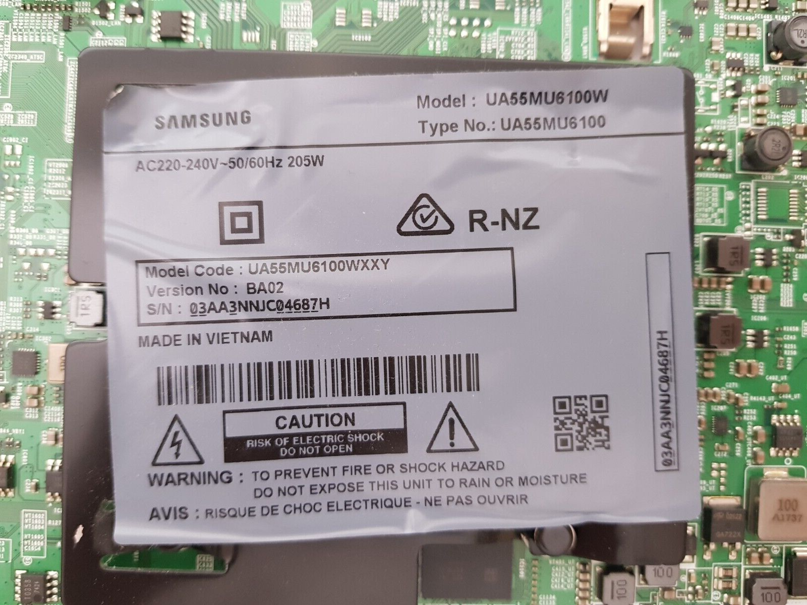 GENUINE SAMSUNG UA55MU6100 WXXY (VER BA02) MAIN BOARD BN94-12433E