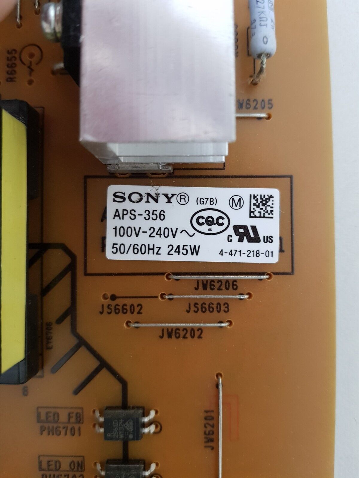 GENUINE SONY KDL 65W850A POWER SUPPLY BOARD G7 1-888-526-12 APS-356 147453111