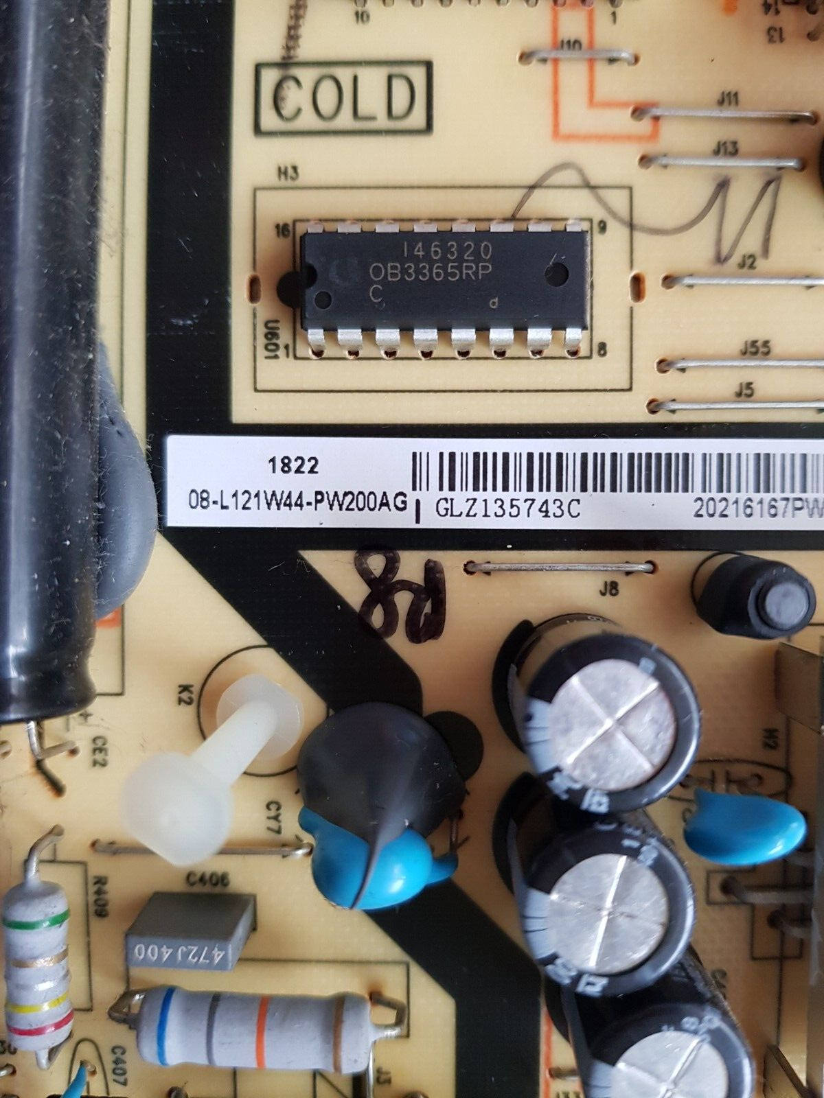 GENUINE TCL 43P6US POWER SUPPLY BOARD 40-L121H4-PWB1CG 08-L121W44-PW200AG