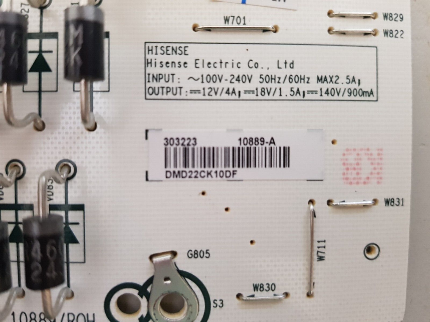 GENUINE HISENSE 65A7HAU POWER SUPPLY BOARD RSAG7.820.10889 303223