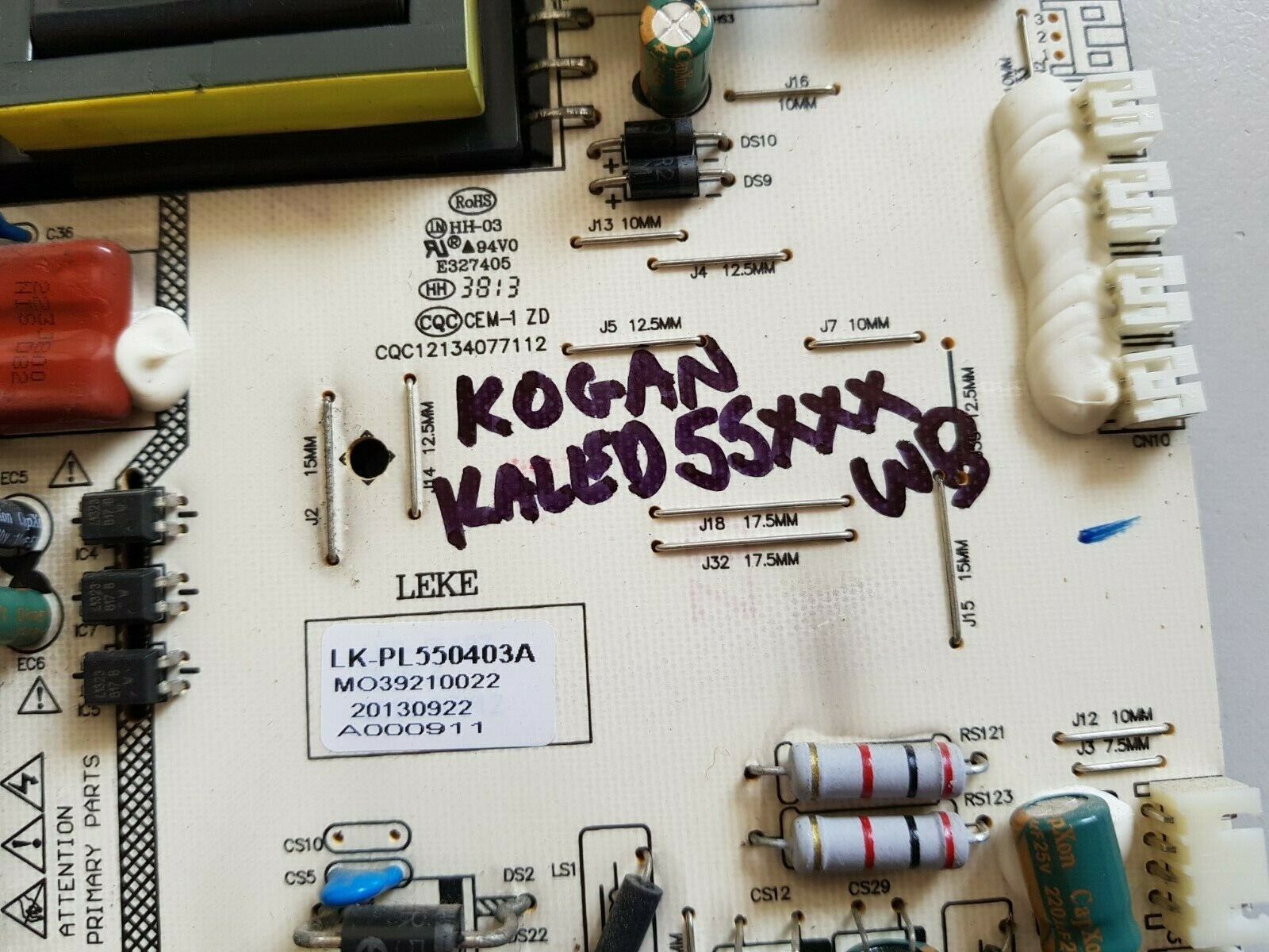 GENUINE KOGAN KALED55XXXWB POWER SUPPLY BOARD LK-PL550403A