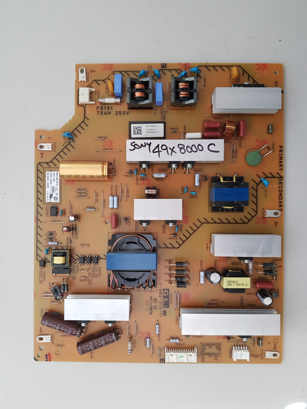 GENUINE SONY KD- 49X8000C POWER SUPPLY BOARD GL6 1-980-310-11 APS-395 147463311