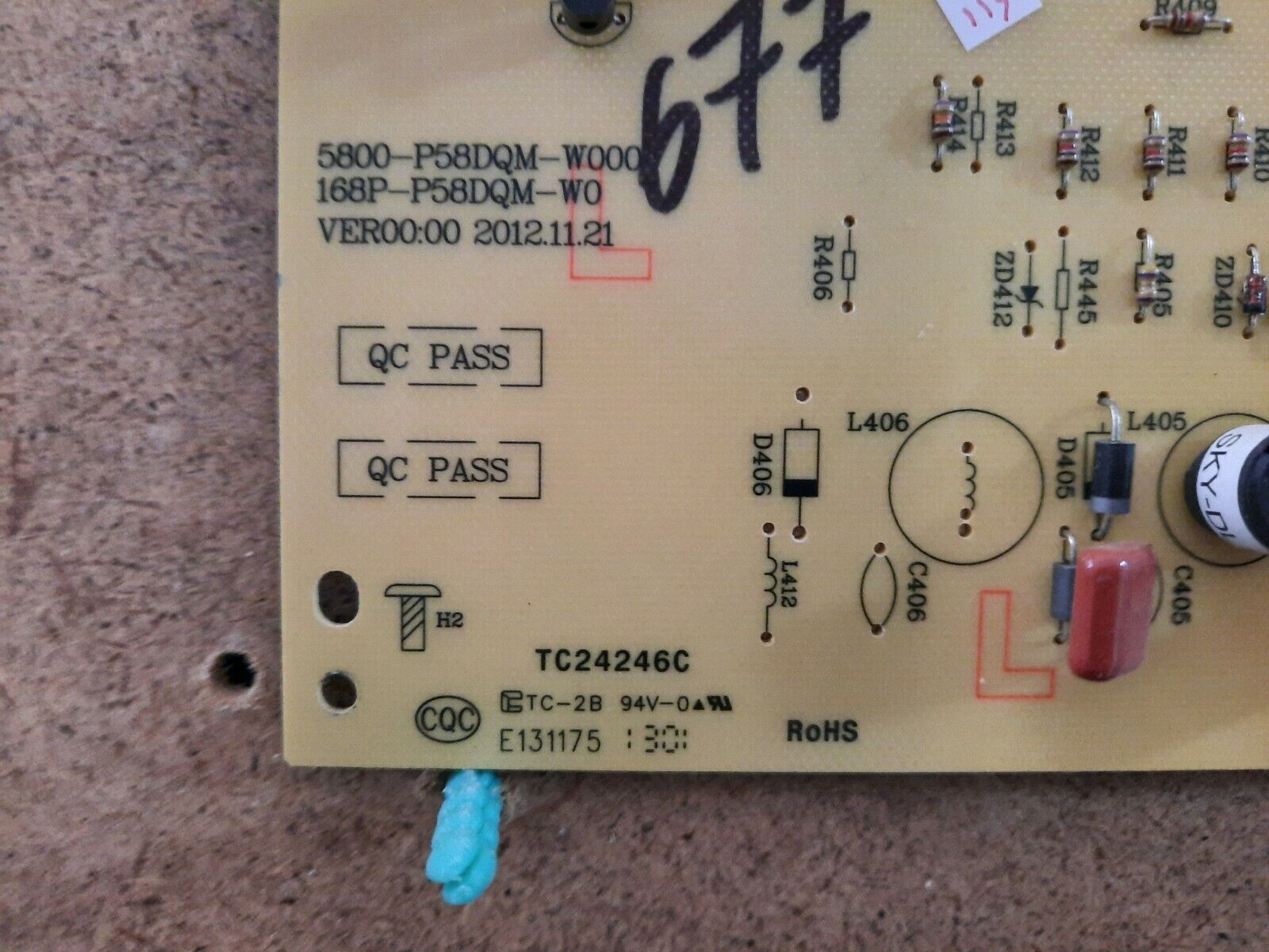 GENUINE HITACHI LE58E607A LED Driver Board - 168P-P58DQM-W0 5800-P58DQM-W000