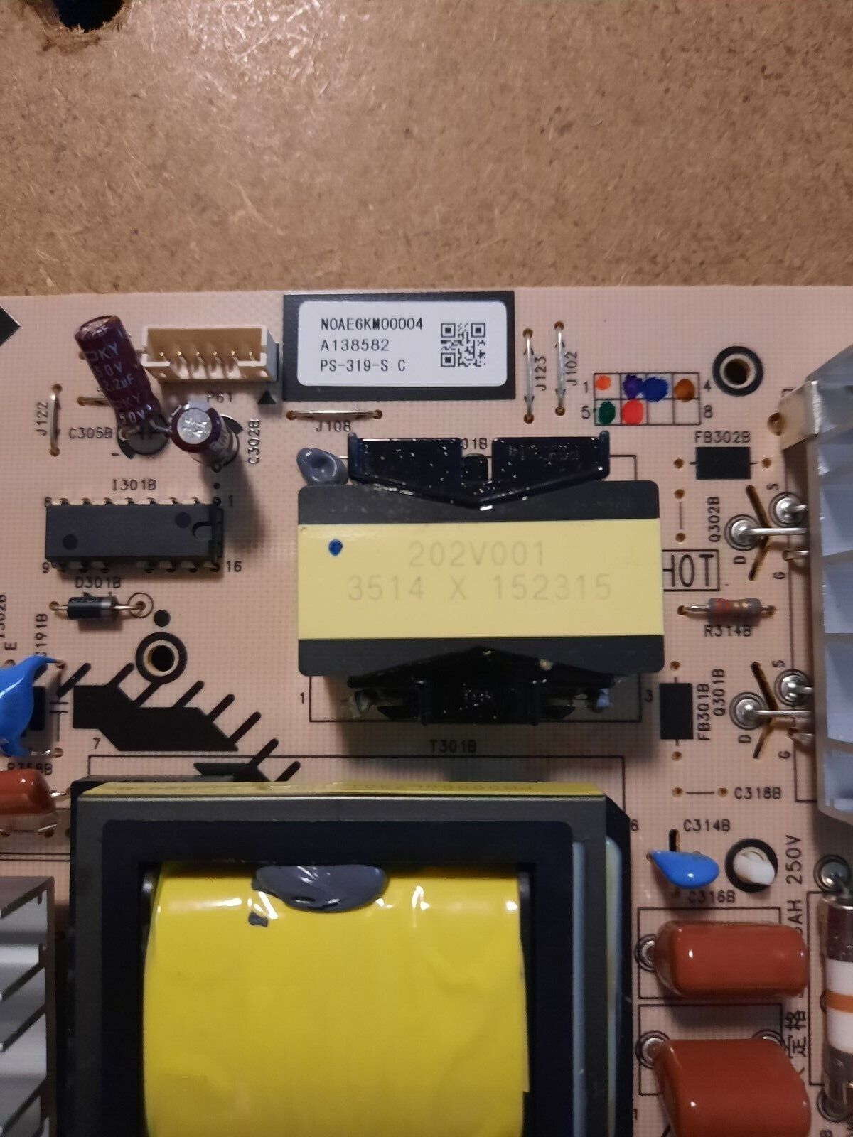 GENUINE PANASONIC TCP60S30 Sub Power Supply Board - N0AE6KM00004 PS-319-S