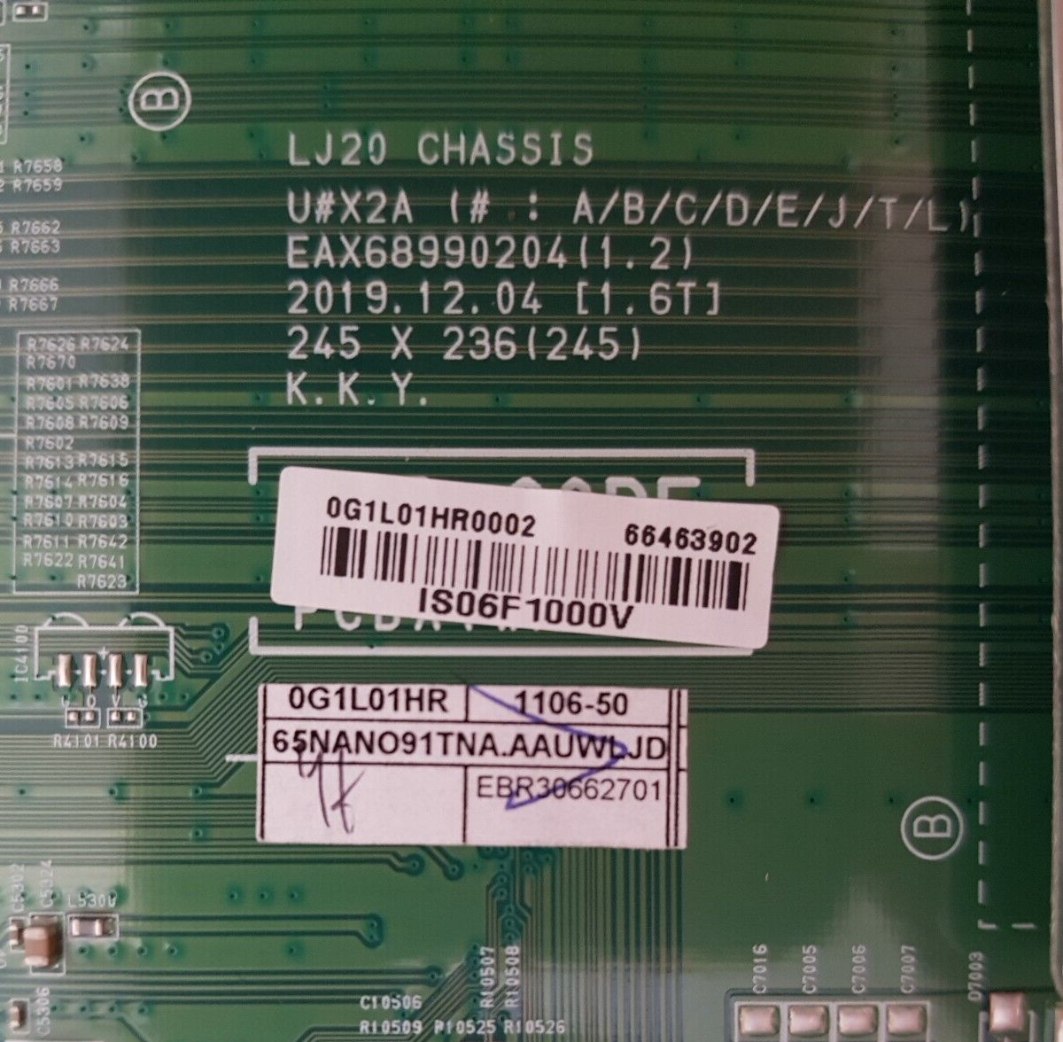 GENUINE LG 65NANO91TNA MAIN BOARD 66463902 EBR30662701 EAX68990204 1.0
