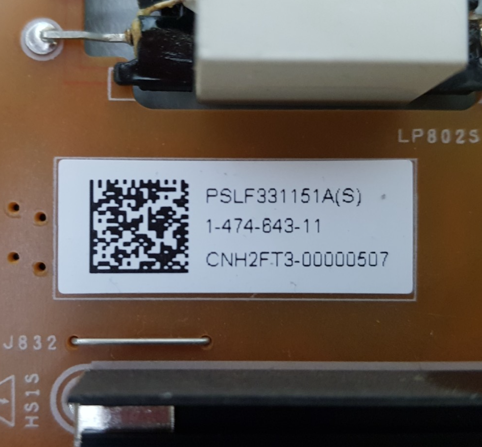 GENUINE SONY KD- 75X8500D POWER SUPPLY BOARD PSLF331151A 1-474-643-11 G1