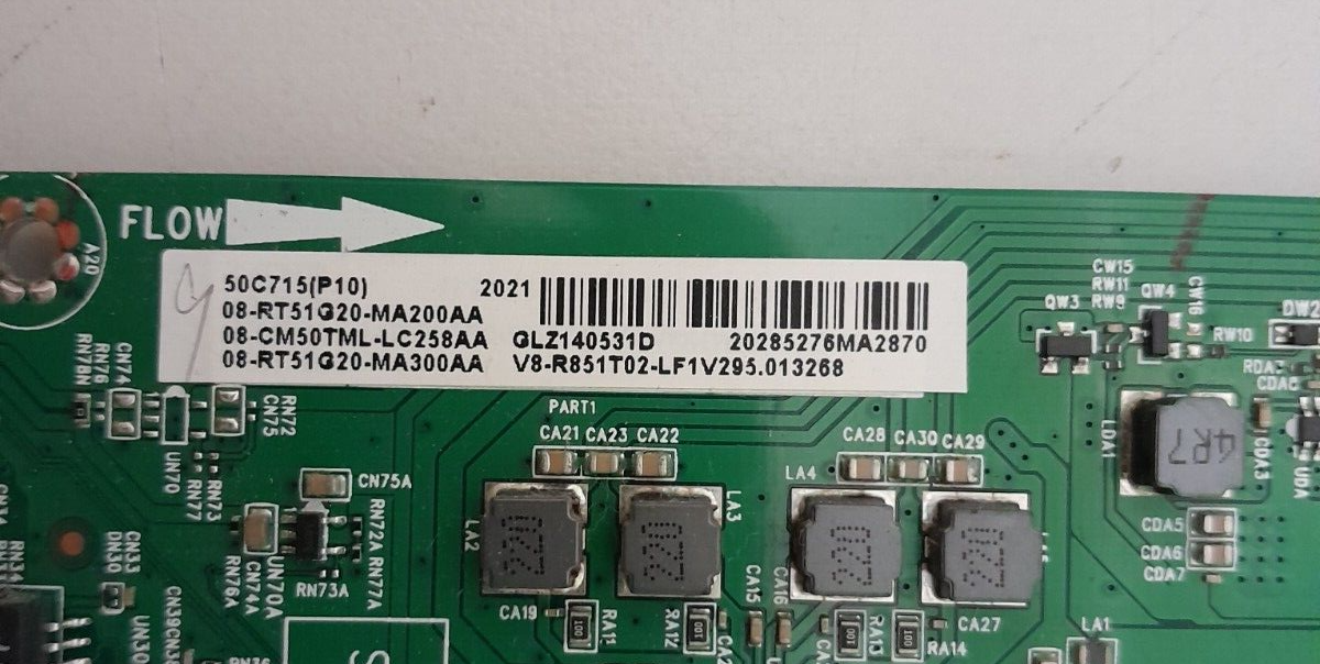 GENUINE TCL 50C715 MAIN BOARD 40-RT51G3-MAB2HG RT2851 08-CM50TML-LC258AA