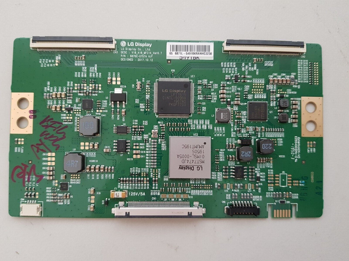 GENUINE PANASONIC TH-65FX700A TCON BOARD 6871L-5491B 6780C-0757A