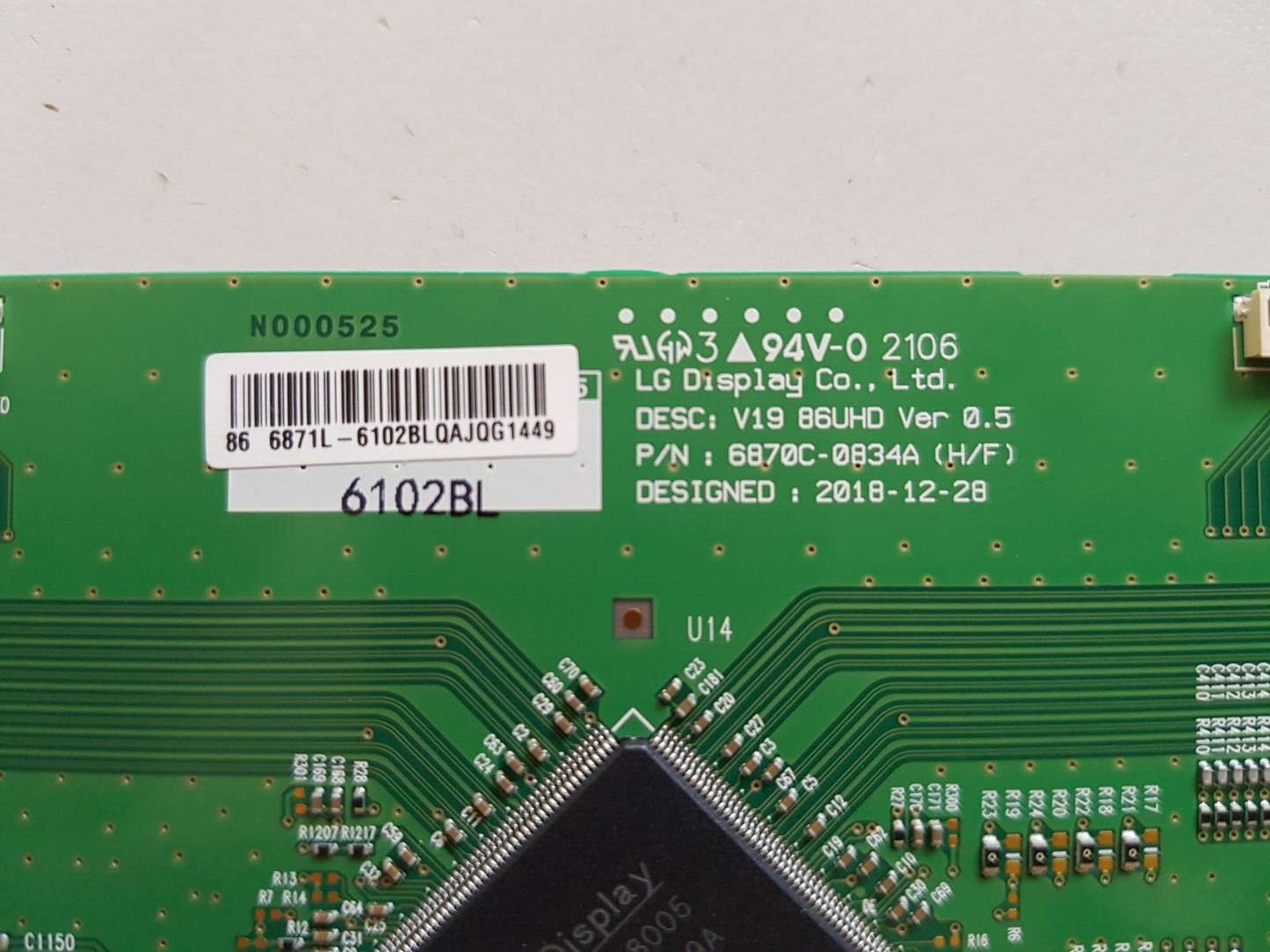 GENUINE LG 86UP8000PTB T-CON BOARD 6871L-6102B 6870C-0834A