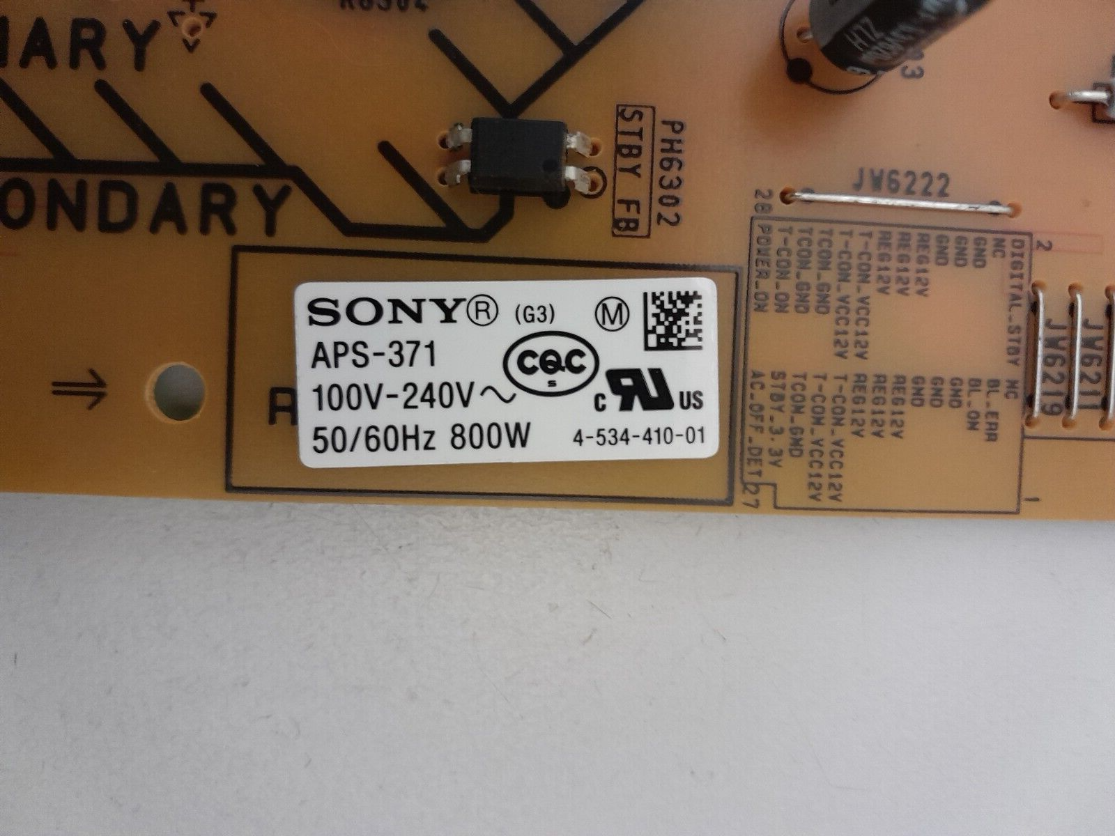 GENUINE SONY KDL-  79X9000B POWER SUPPLY BOARD  APS-371 G3 1-893-323-11
