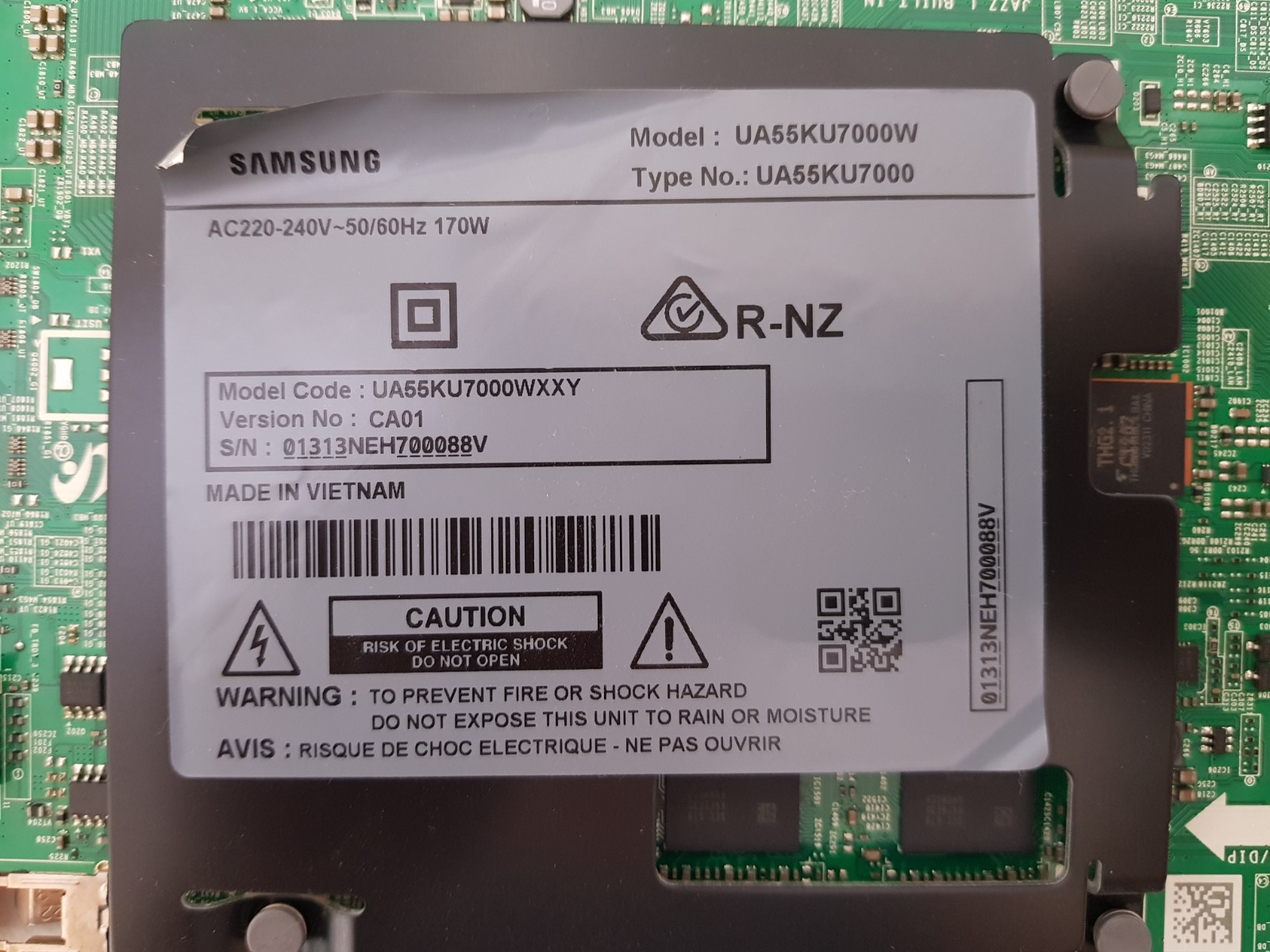 GENUINE SAMSUNG UA55KU7000 WXXY (VER CA01) MAIN BOARD BN94-10781F