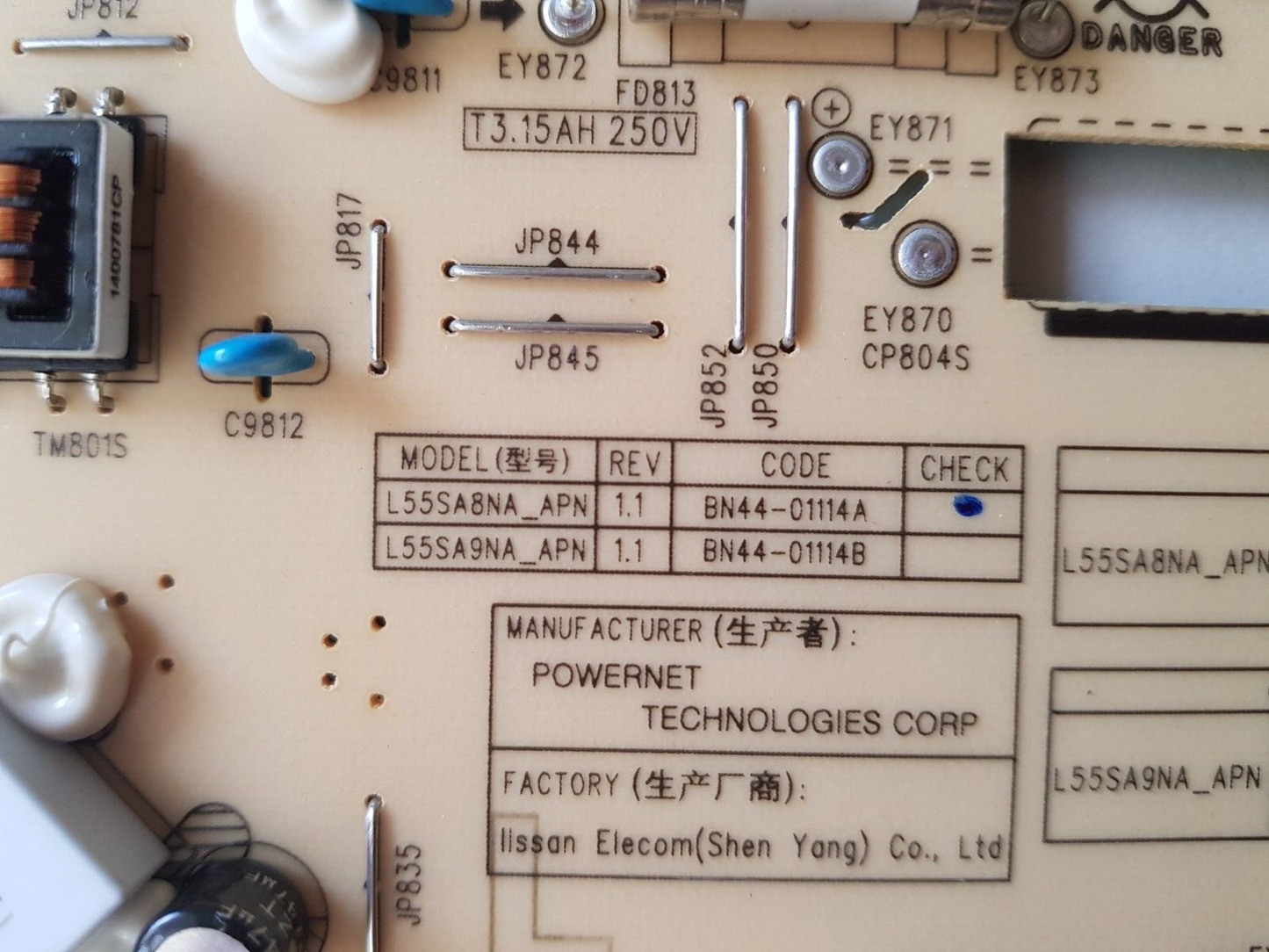 GENUINE SAMSUNG QA55QN85AAW POWER SUPPLY BOARD BN44-01114A L55SA8NA_APN