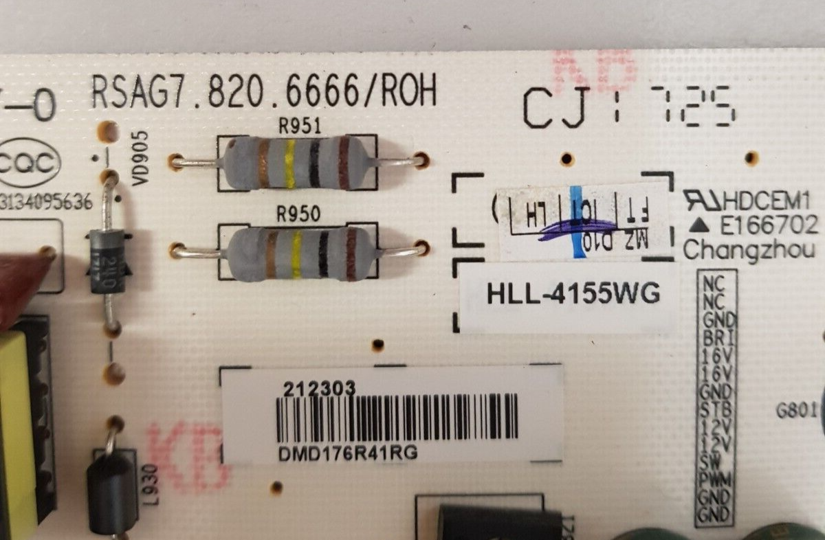 GENUINE HISENSE 43N6 POWER SUPPLY BOARD RSAG7.820.6666 HLL-4155WG 212303