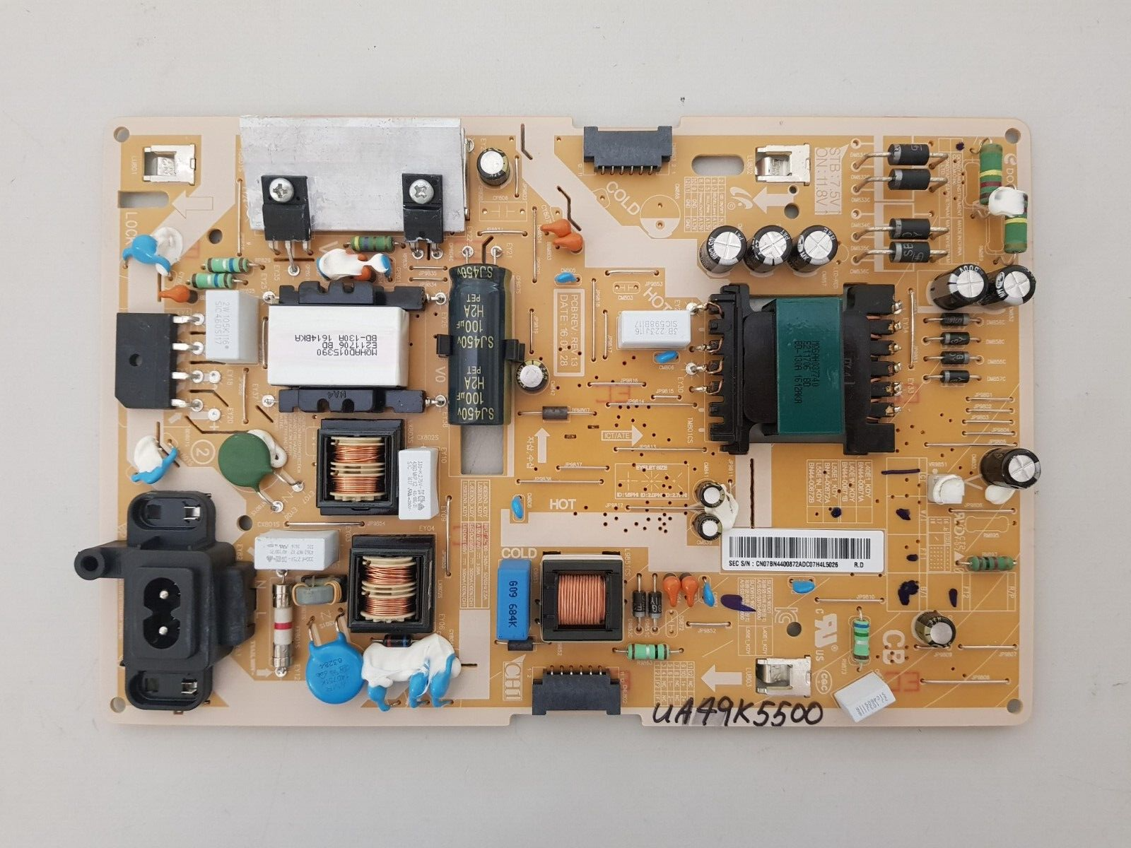 GENUINE SAMSUNG UA49K5500 POWER SUPPLY BOARD BN44-00872A L55E1_KDY