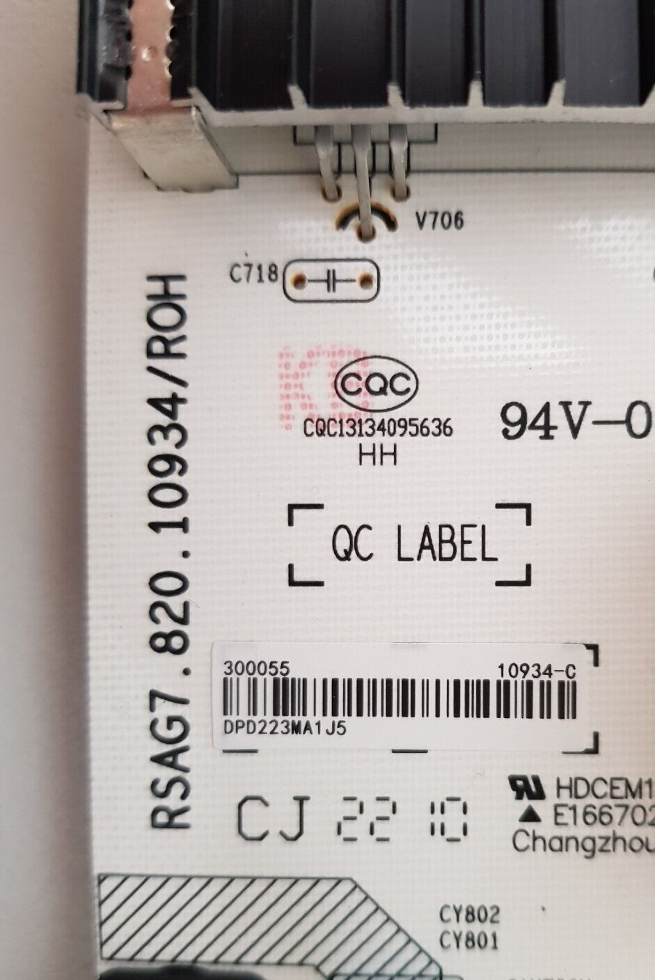 GENUINE HISENSE 65U9G POWER SUPPLY BOARD RSAG7.820.10934 300055