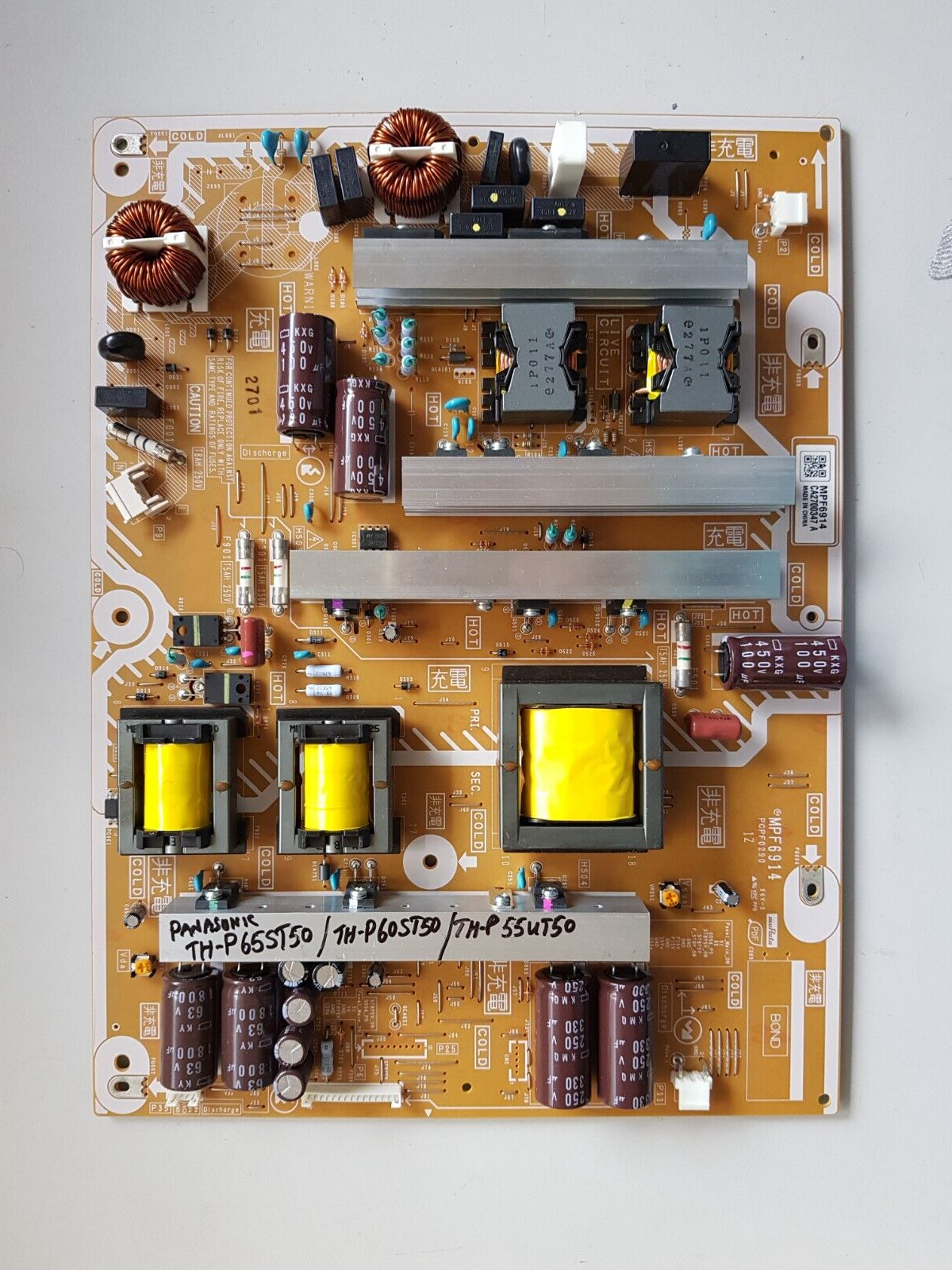 GENUINE PANASONIC THP60ST50A POWER SUPPLY BOARD MPF6914 CA2700347 A PCPF0290