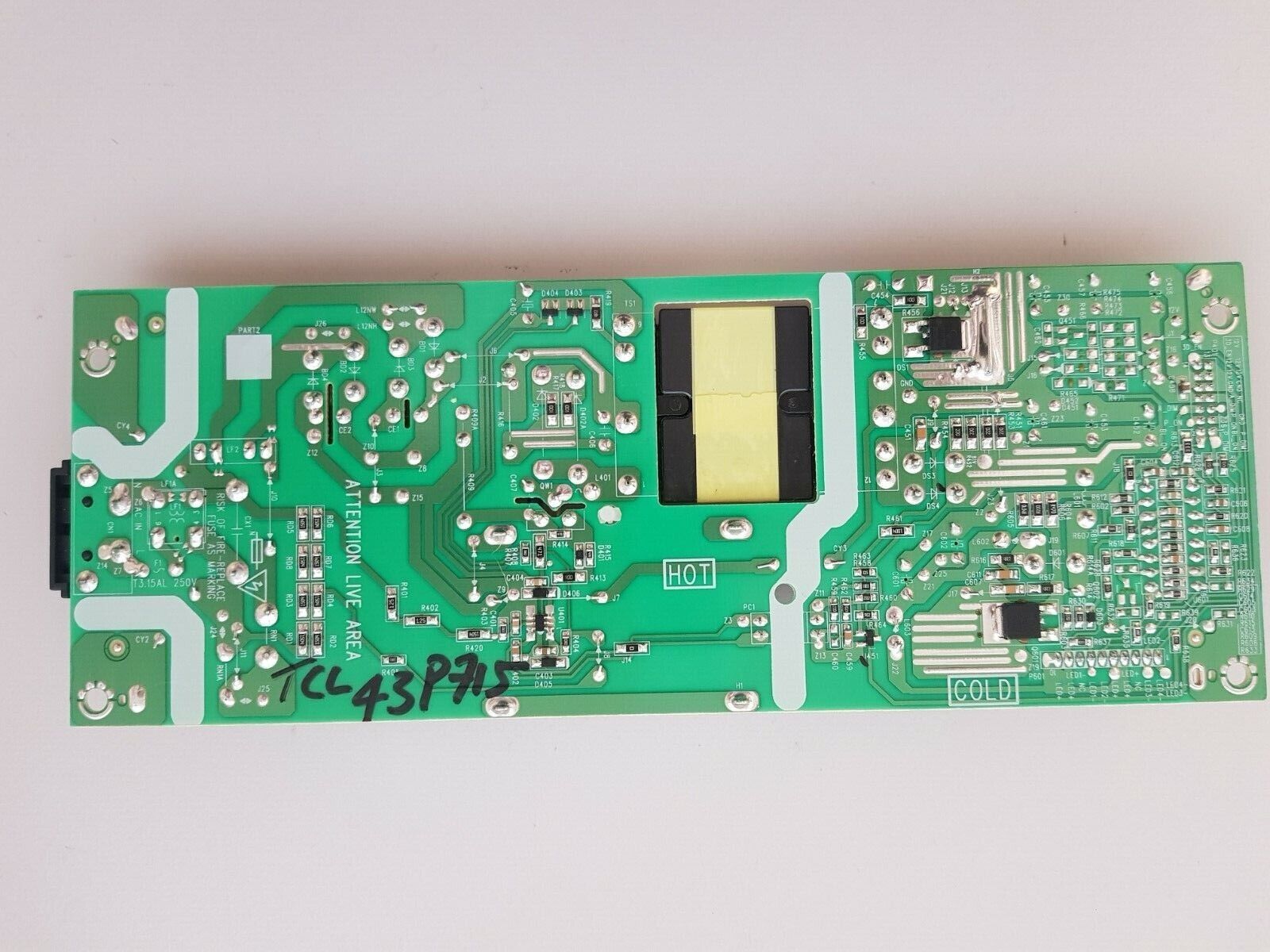 GENUINE TCL 43P715 POWER SUPPLY BOARD 08-L12NWA2-PW210AB