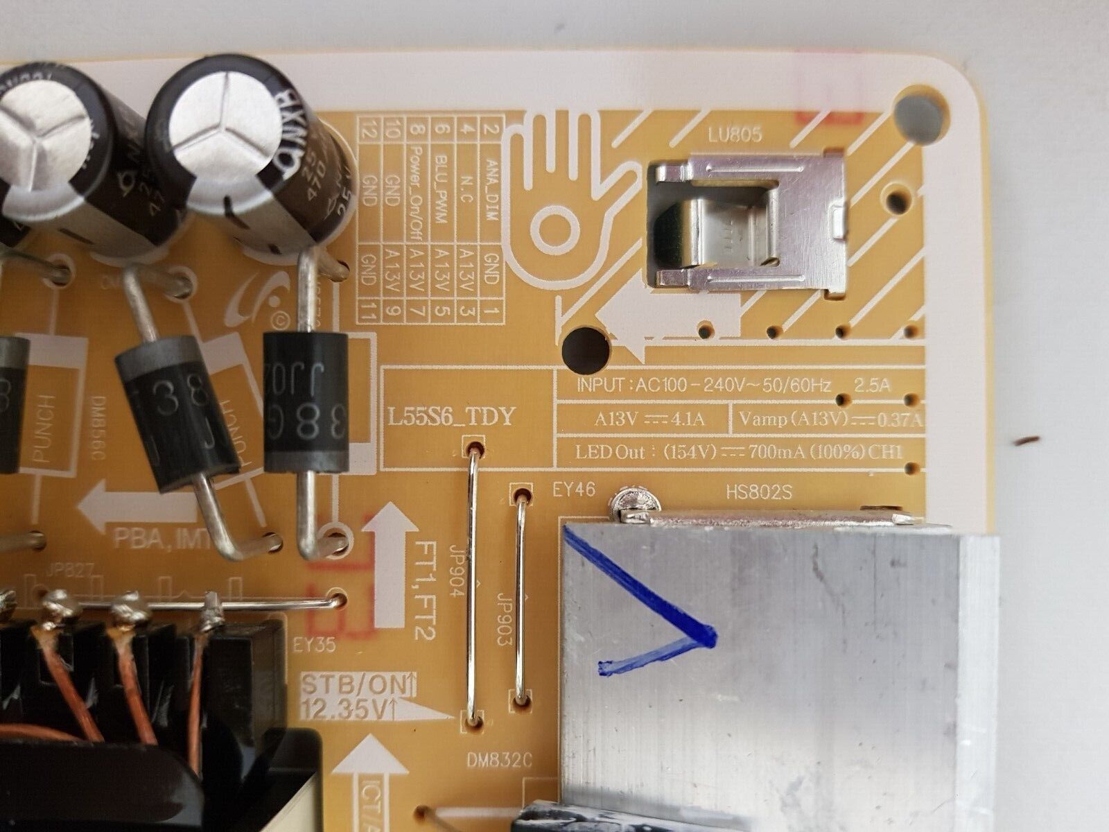 GENUINE SAMSUNG UA55TU8000 POWER SUPPLY BOARD BN41-01054A L55S6_TDY