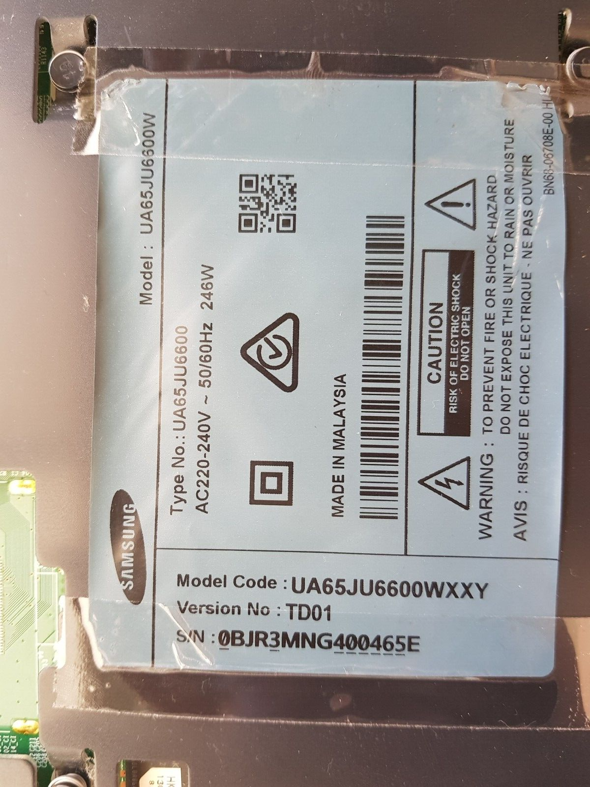 GENUINE SAMSUNG UA65JU6600WXXY (VER TD01) MAIN BOARD BN94-09066V BN41-02344B