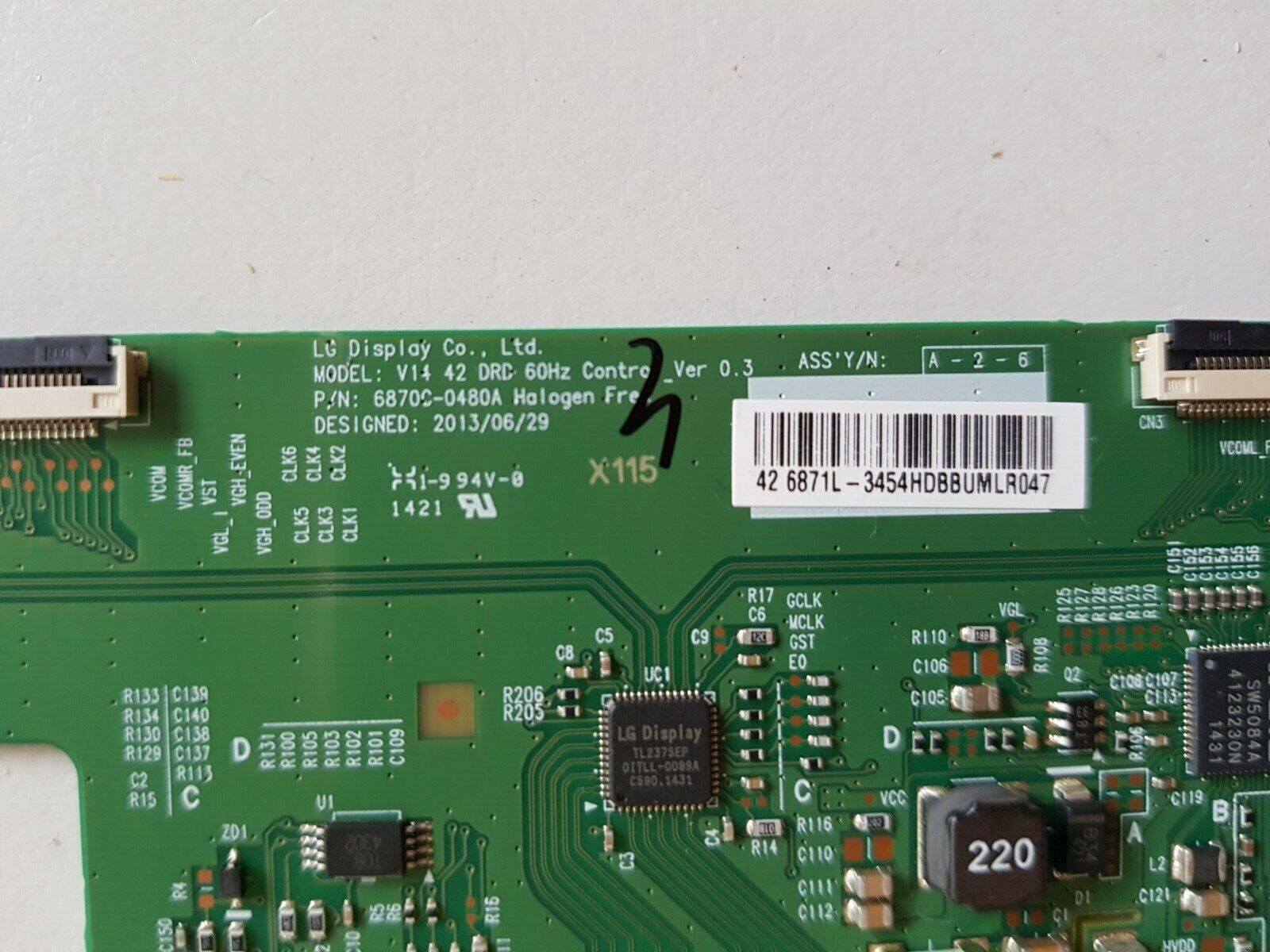 GENUINE PANASONIC TH42A400A T-CON BOARD 6870C-0480A 6871L-3454H