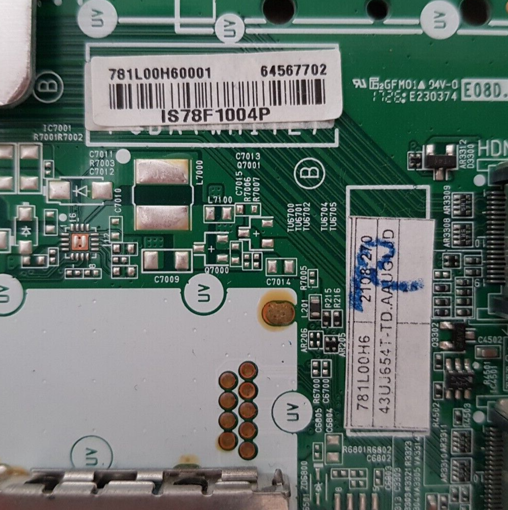 GENUINE LG 43UJ654T MAIN BOARD 64567702 EAX67166104 1.0