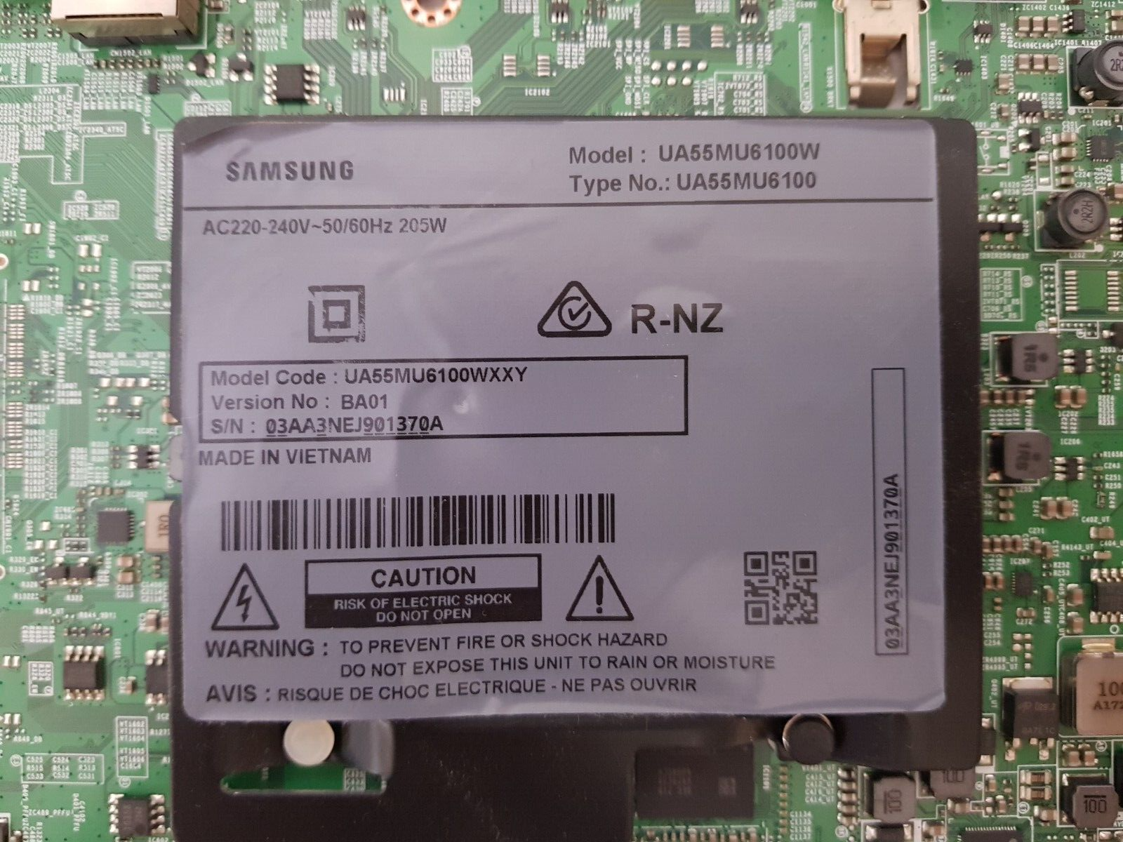 GENUINE SAMSUNG UA55MU6100 WXXY (VER BA01) MAIN BOARD BN94-12433E BN41-02568B