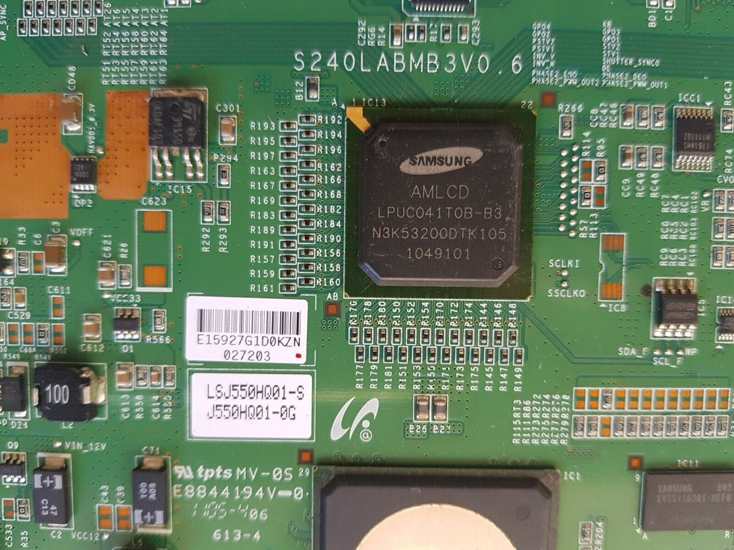 GENUINE SAMSUNG UA55D7000 T-CON BOARD S240LABMB3V0.6 LSJ550HQ01-S E15927G