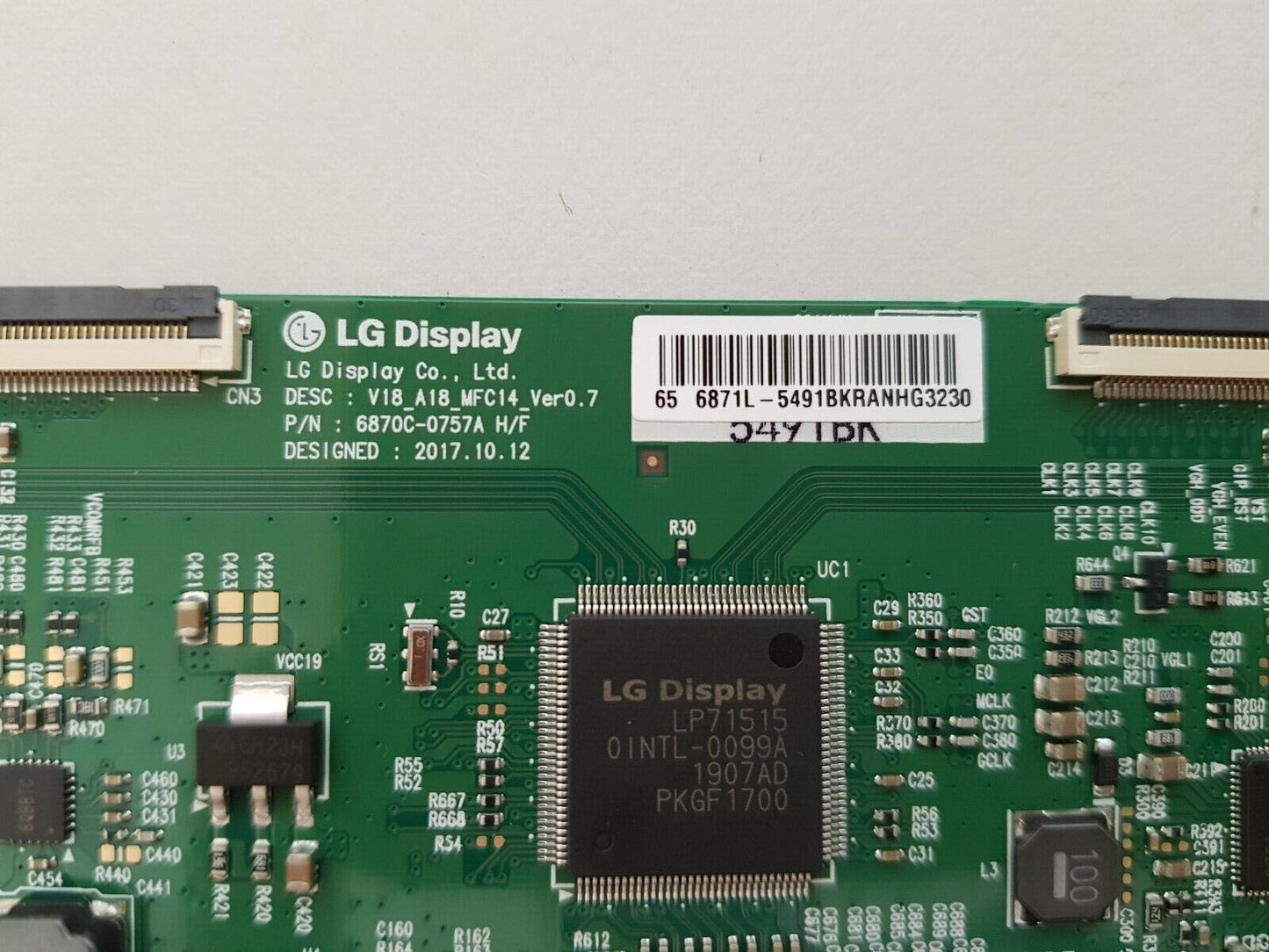GENUINE PANASONIC TH-65FX700A TCON BOARD 6871L-5491B 6780C-0757A