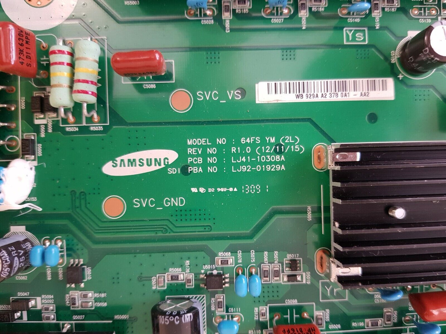 GENUINE SAMSUNG PS64F5500 Y-MAIN BOARD  LJ41-10308A LJ92-01929A
