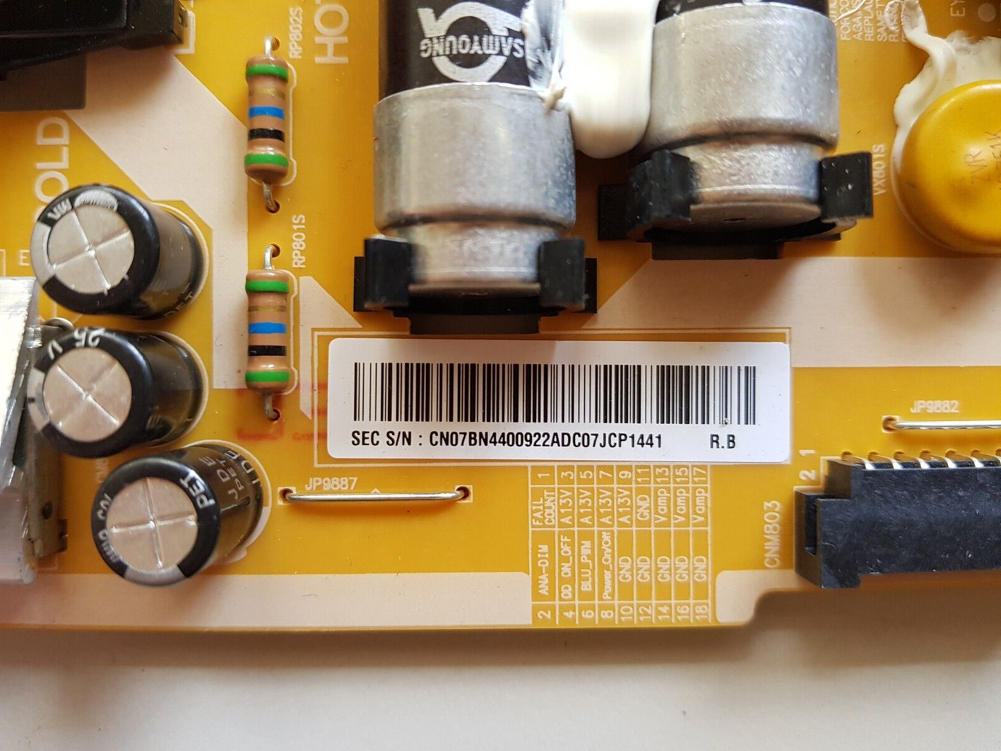 GENUINE SAMSUNG UA65LS003AWXXY POWER SUPPLY BOARD BN44-00922A L65F6N_MDY