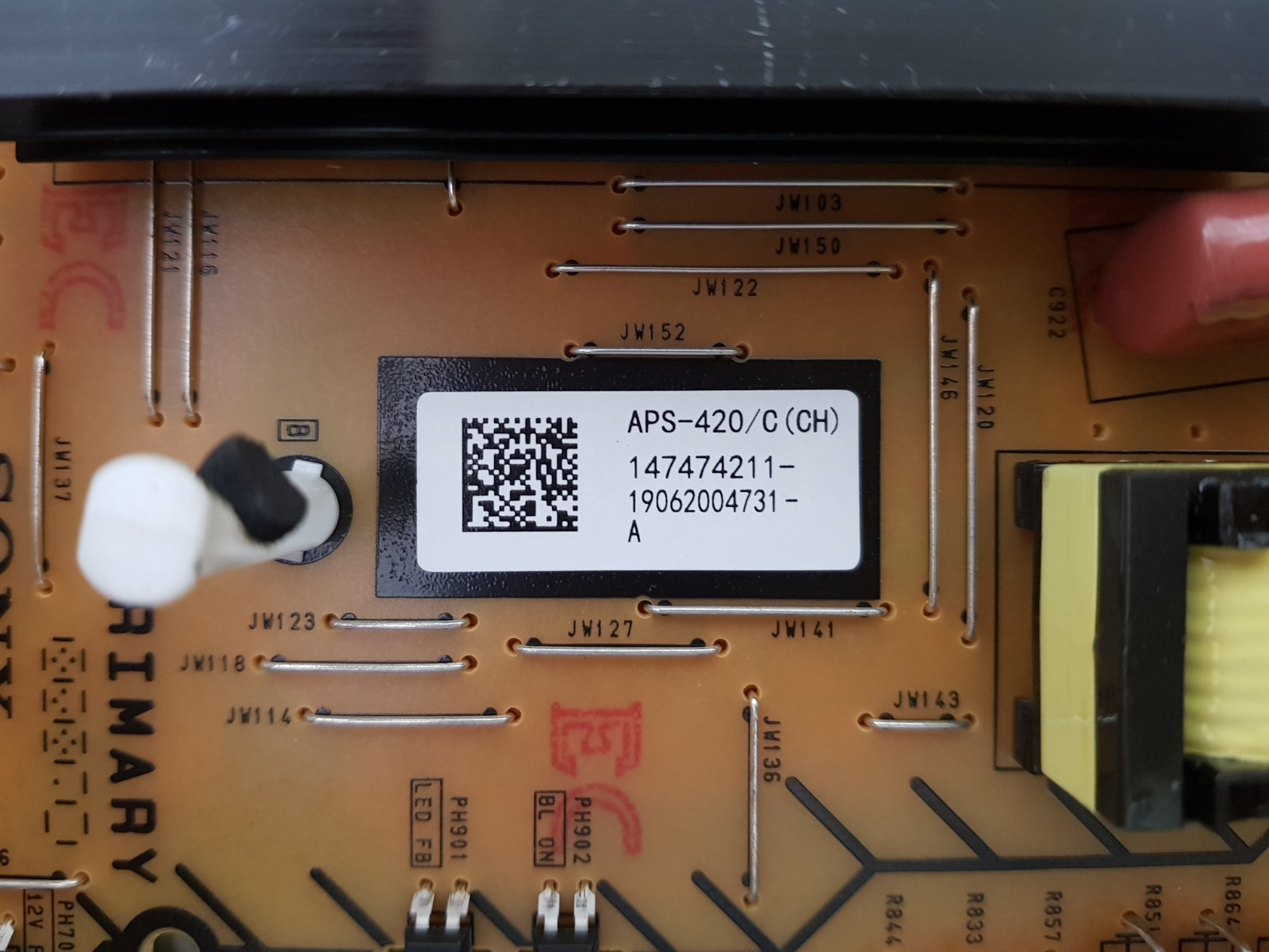 GENUINE SONY KD- 65X9500G POWER SUPPLY BOARD G83 APS-420 1-984-302-11 147474211