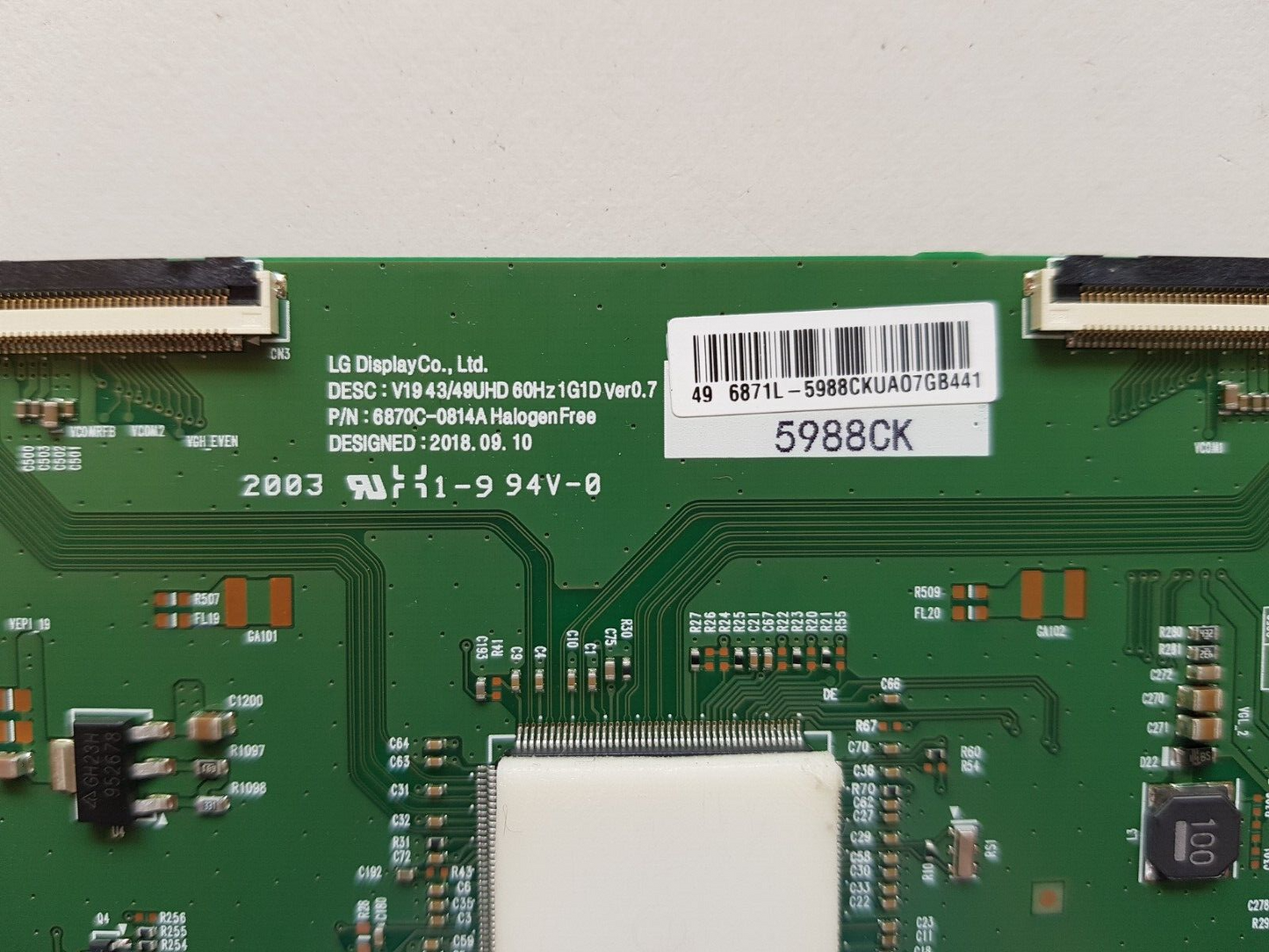 GENUINE SONY KD 49X8000H T-CON BOARD 6870C-0814A 6871L-5988C