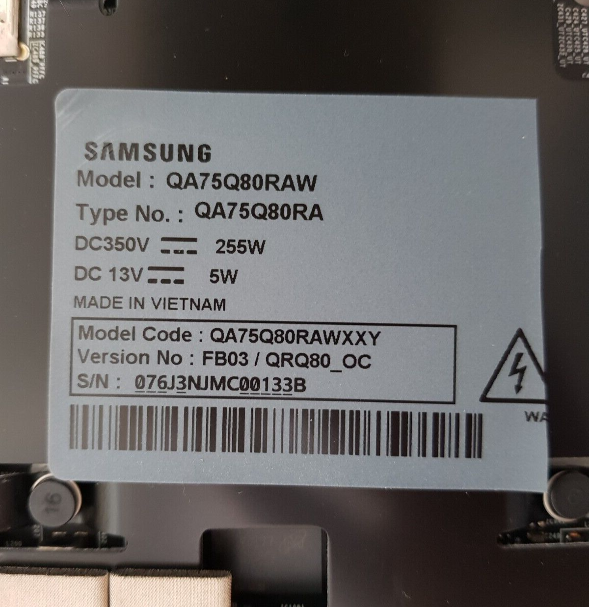 GENUINE SAMSUNG QA75Q80RAW (VER FB03) MAIN BOARD BN94-14063E