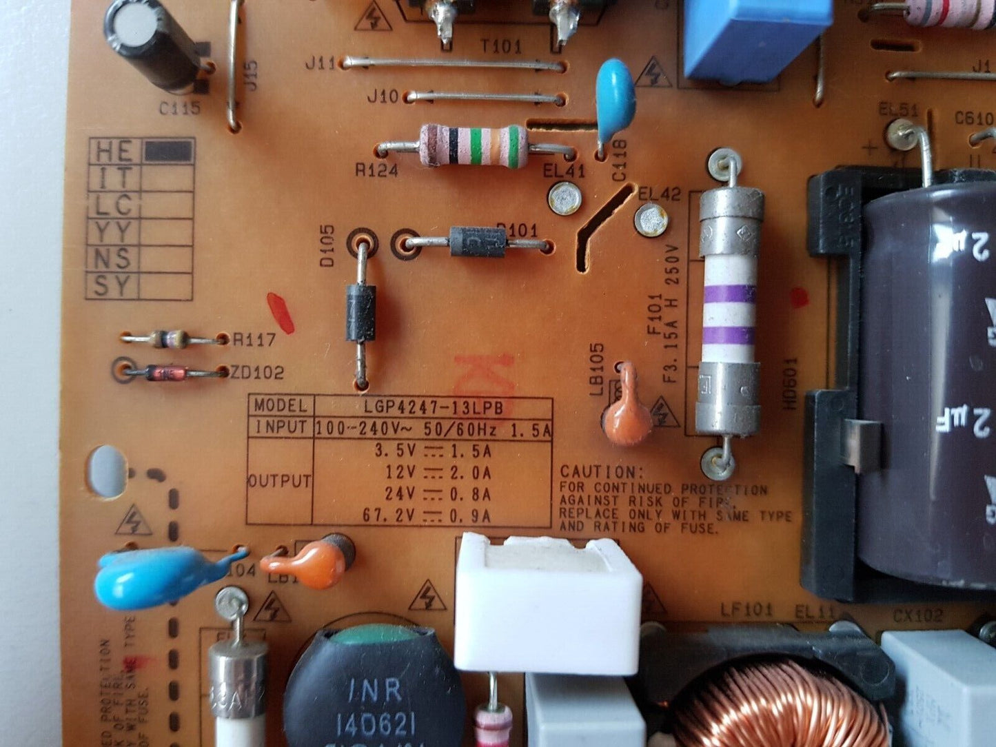 GENUINE LG 47LA740T POWER SUPPLY BOARD EAX64905701 (2.5) EAY62810901