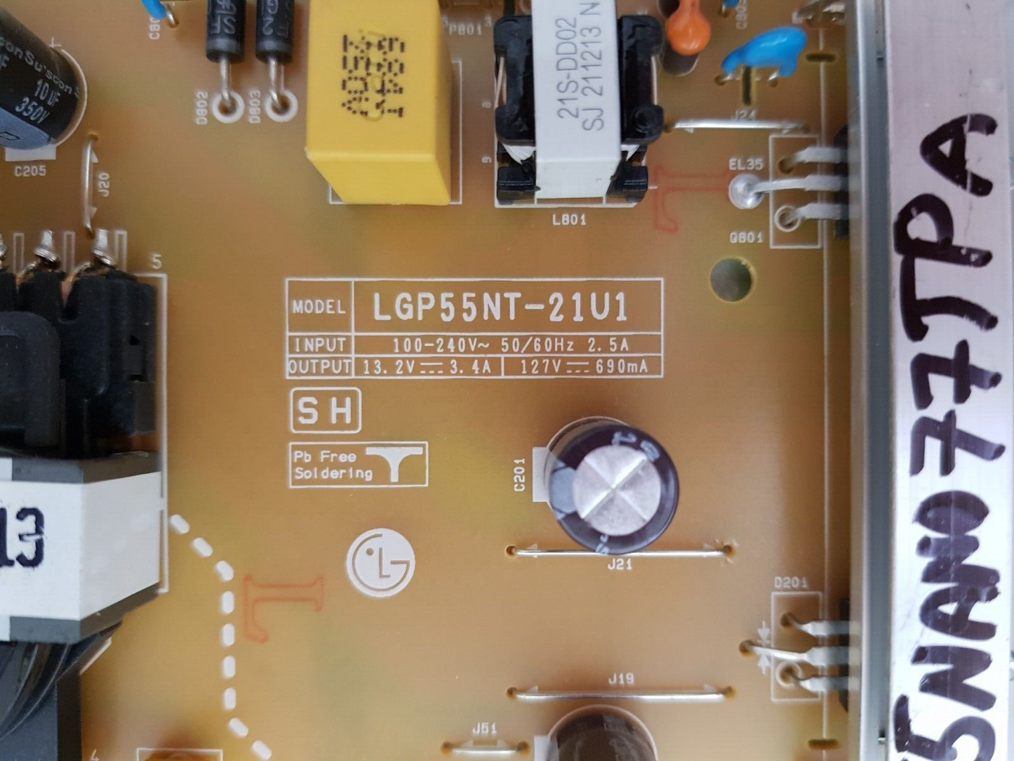 GENUINE LG 55NANO77TPA POWER SUPPLY BOARD EAX69501702 1.0 EAY65895522