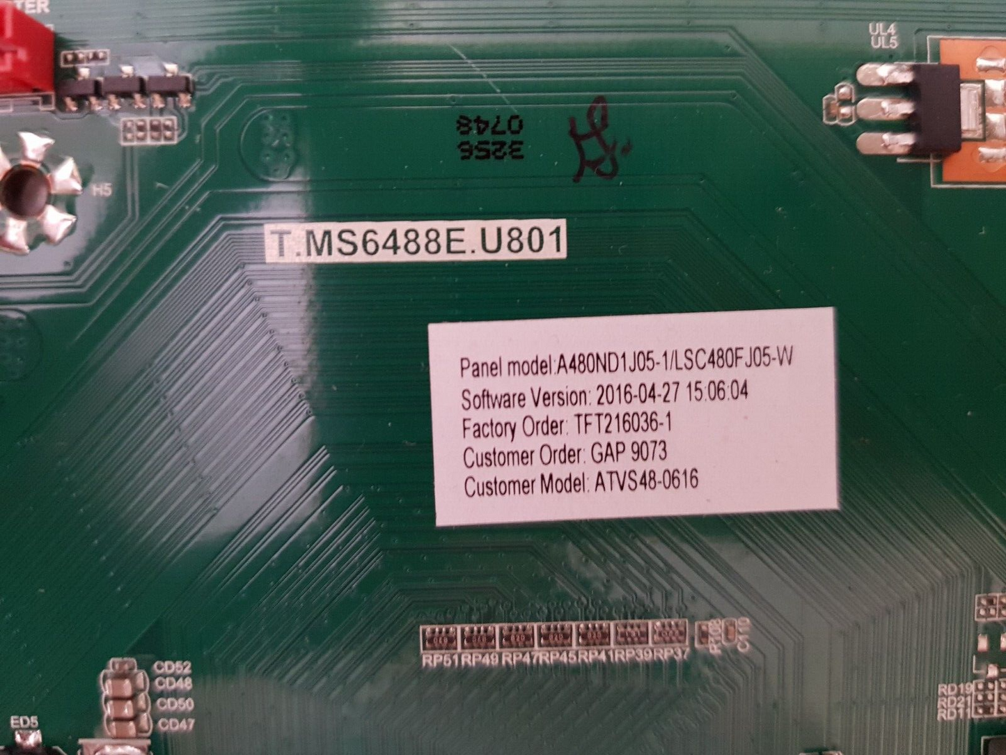 GENUINE BAUHN ATVS48-0616 MAIN BOARD T.MS6488E.U801 B16043256