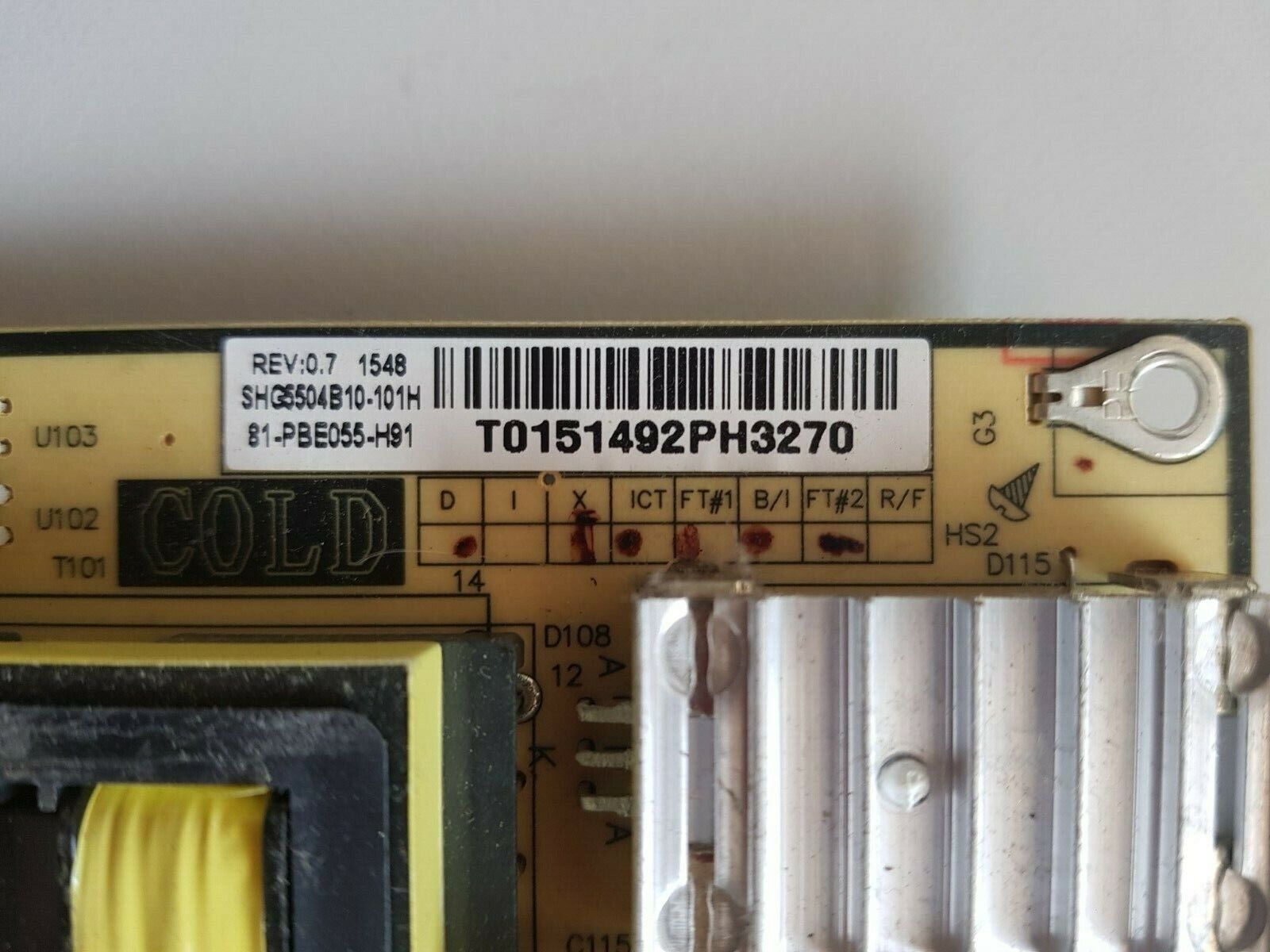 GENUINE TCL L48E3800FS L50E3800FS POWER SUPPLY BOARD SHG5504B-101H