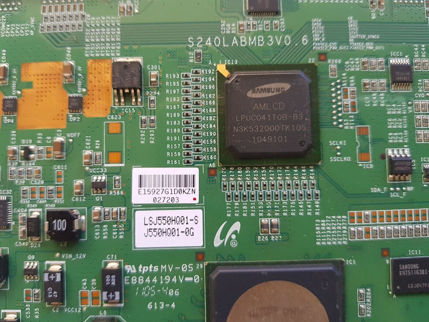 GENUINE SAMSUNG UA55D7000 T-CON BOARD S240LABMB3V0.6 LSJ550HQ01-S E15927G