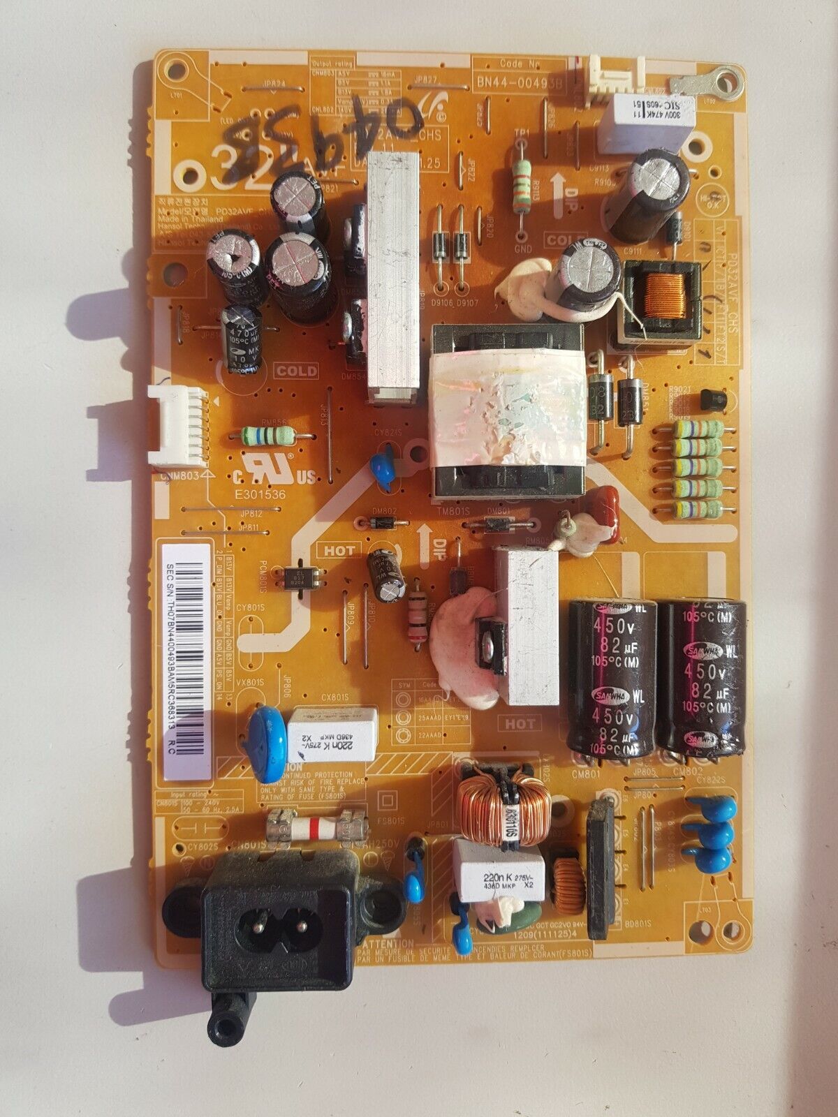 GENUINE SAMSUNG UA32EH5006 UA32EH5306 POWER SUPPLY BOARD BN44-00493B PD32AVF_CHS
