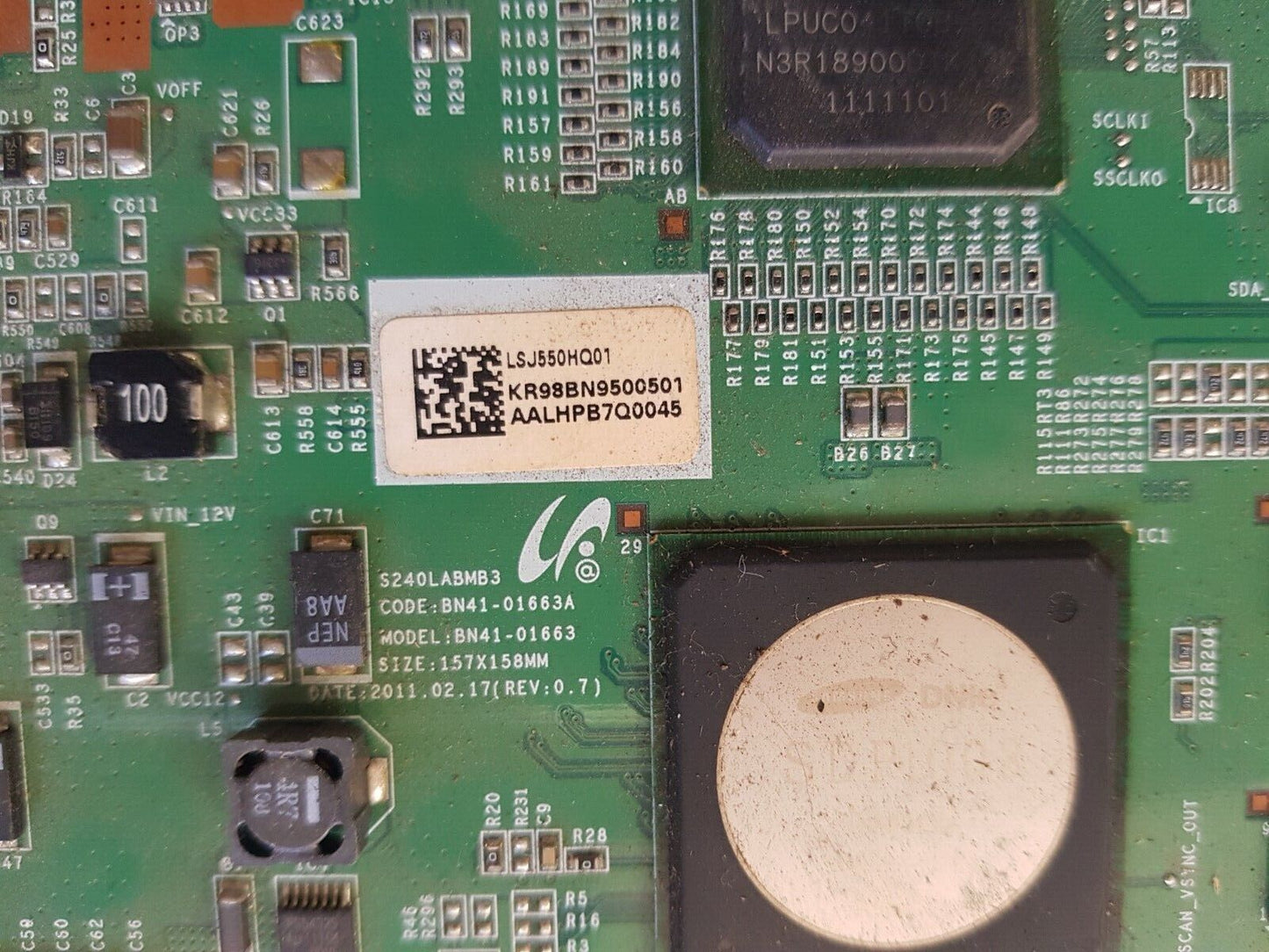 GENUINE SAMSUNG UA55D7000 T-CON BOARD S240LABMB3V0.7 E15927M LSJ550HQ01-S