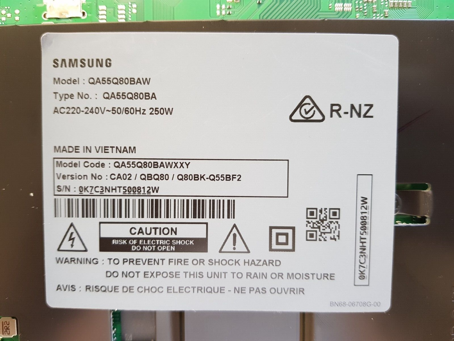 GENUINE SAMSUNG QA55Q80BAWXXY (VER CA02) MAIN BOARD BN94-17735G