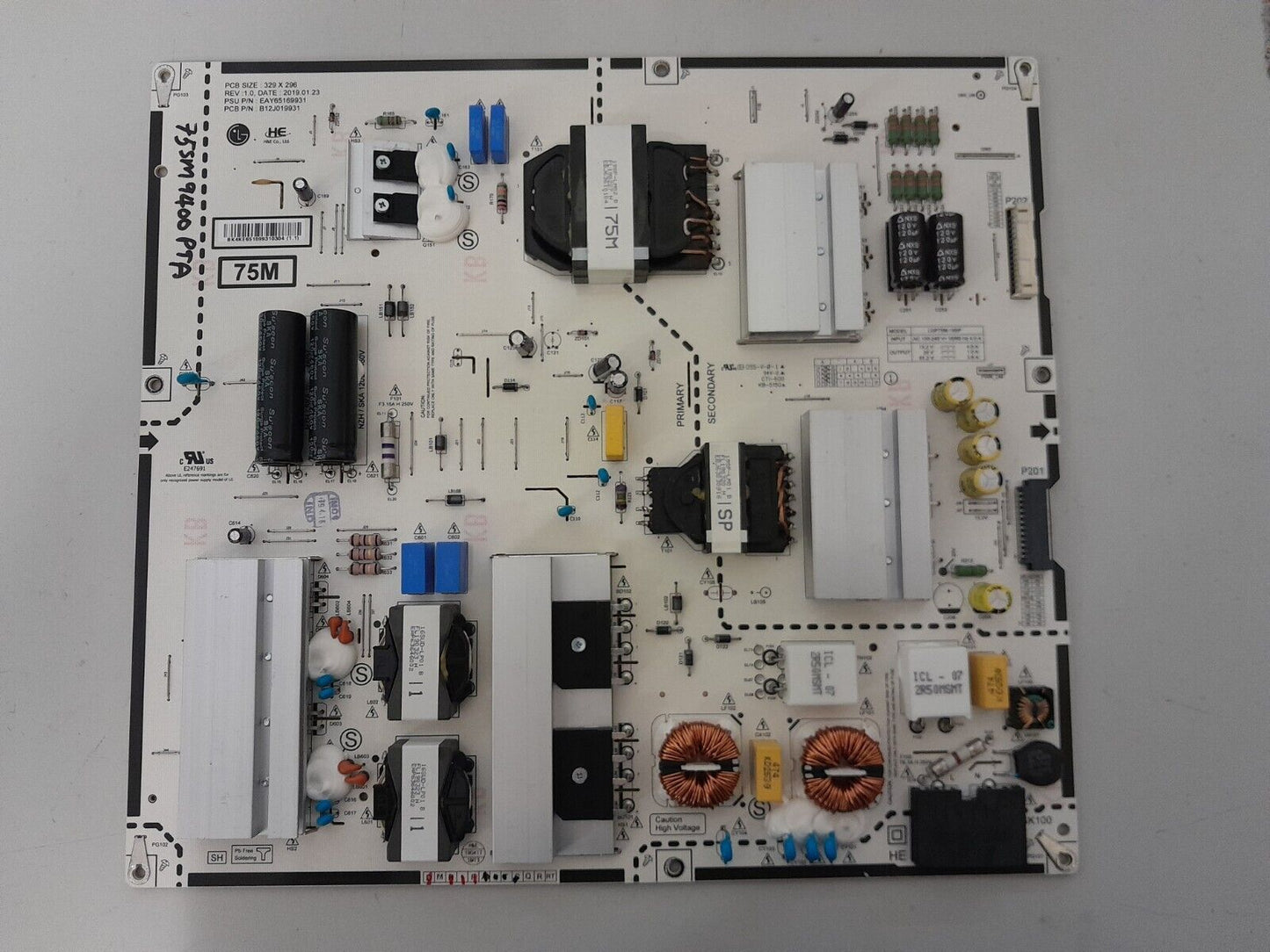 GENUINE LG 75SM9400PTA POWER SUPPLY BOARD EAY65169931 LGP75M-19SP