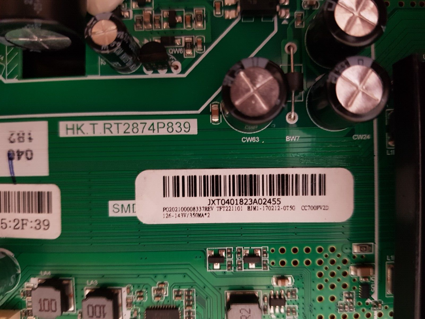 GENUINE BAUHN ATV70UHDW-0921 MAIN BOARD TFT221101 HK.T.RT2874P839