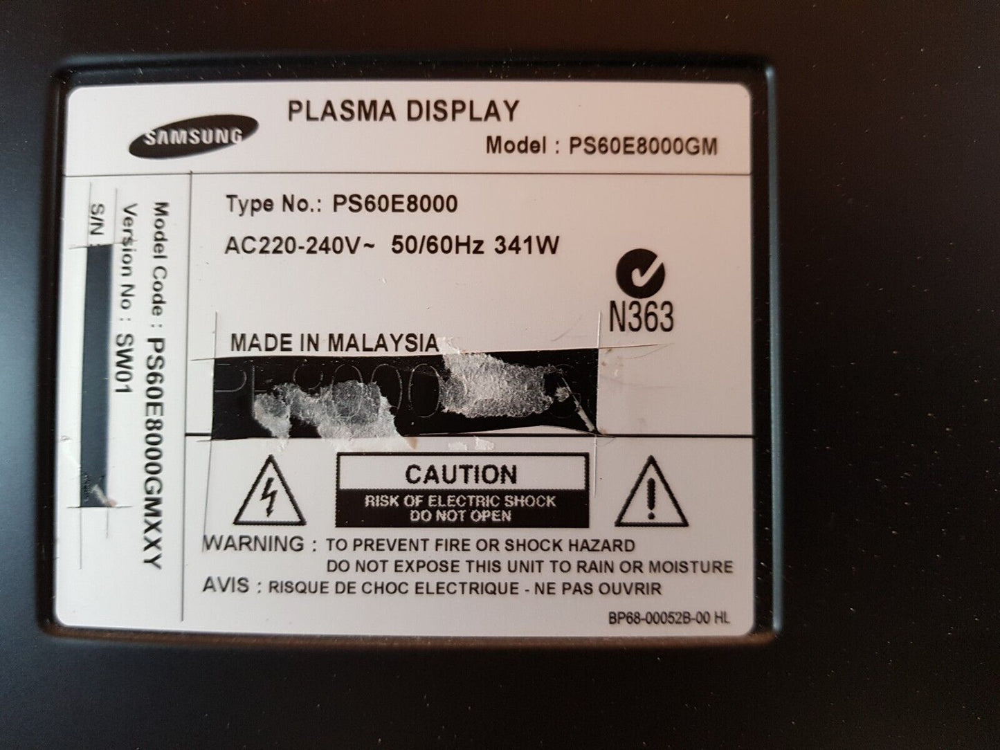 GENUINE SAMSUNG PLASMA PS60E8000 STAND & SCREWS