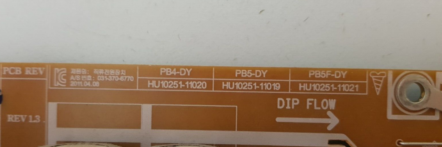 GENUINE SAMSUNG PS51D550C POWER SUPPLY BOARD BN44-00443B PB5-DY HU10251-11019